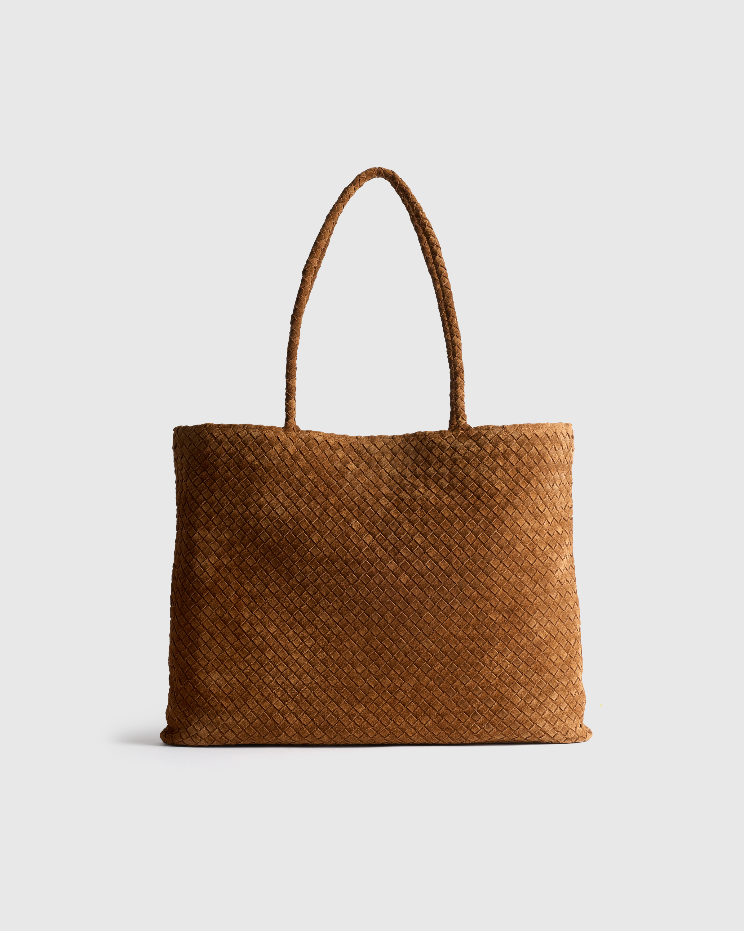 Whiskey Siena Suede Handwoven Tote
