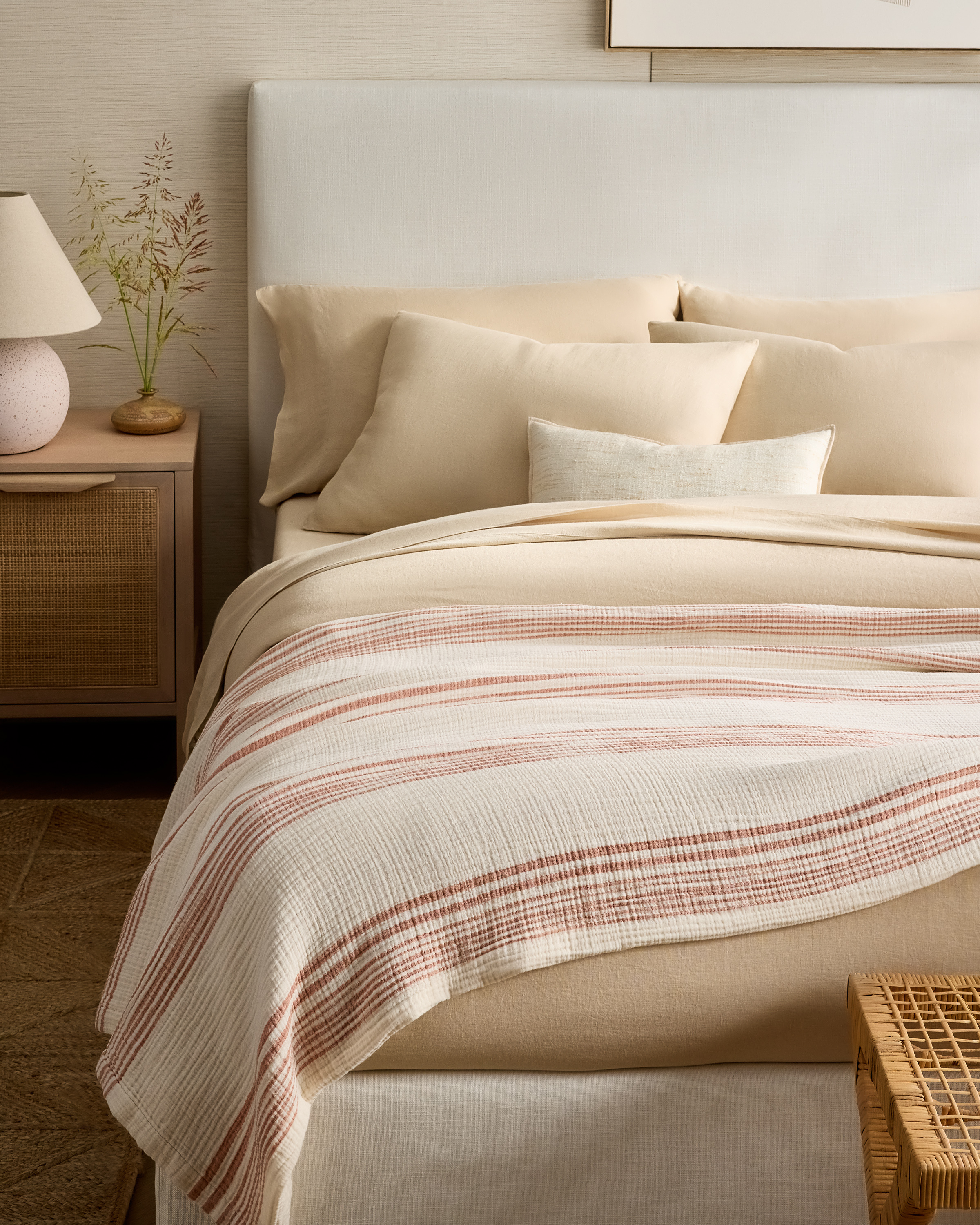 Sedona Stripe Organic Cotton Gauze Stripe Blanket