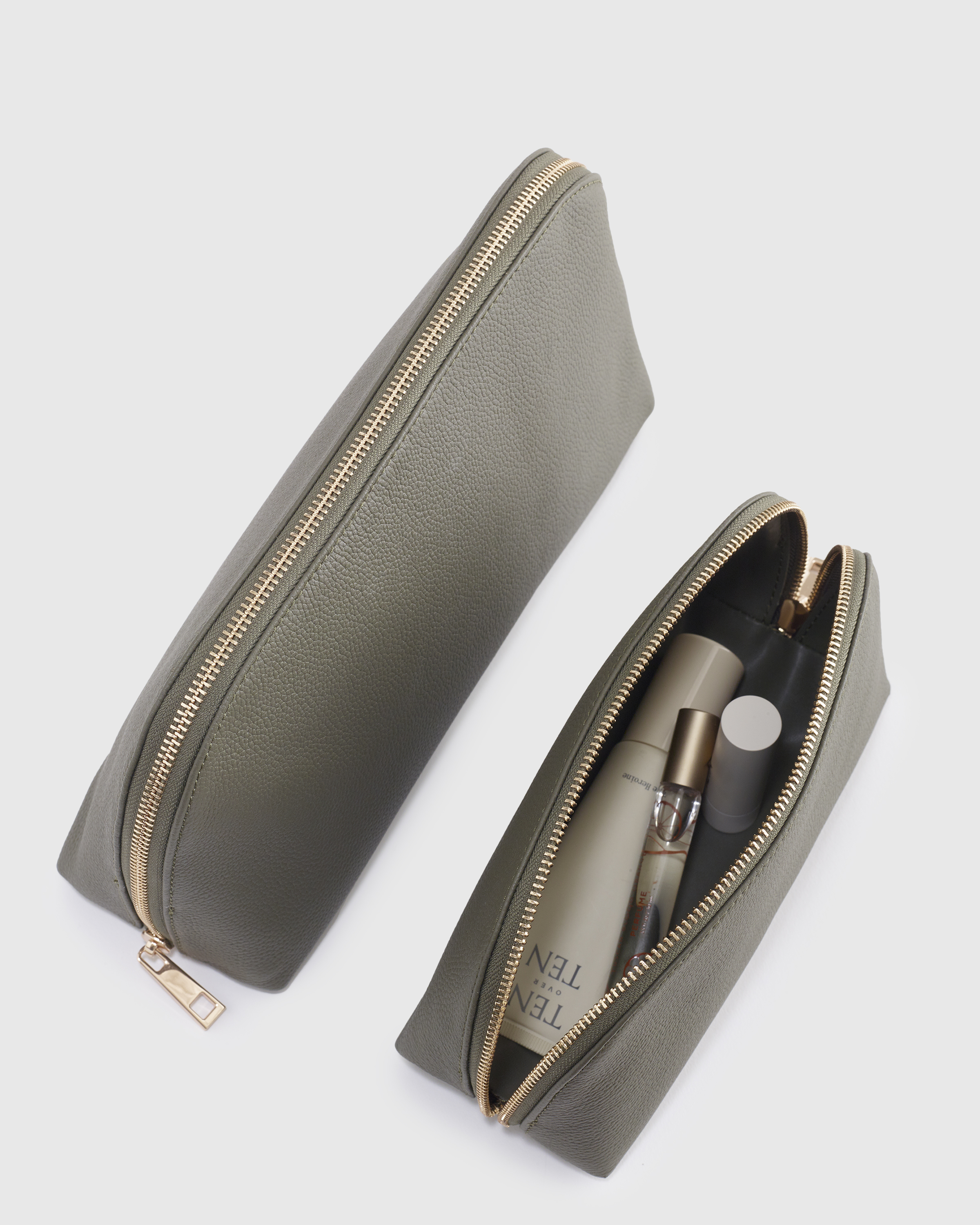 Italian Leather Pouch Travel Set - Thumbnail 2