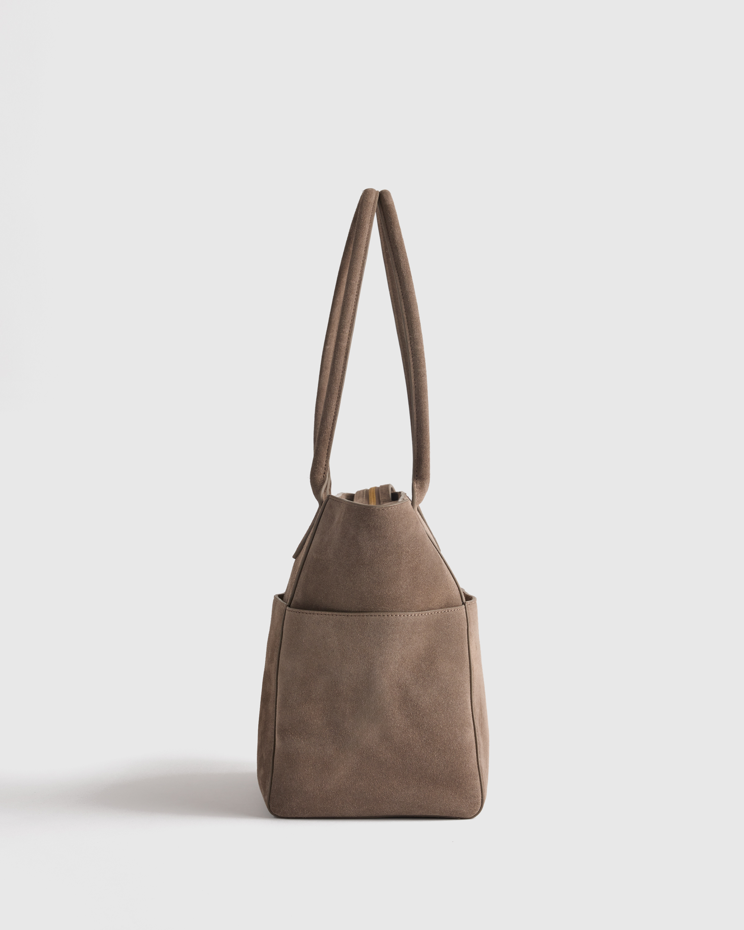 Italian Suede Shopper Tote in Pebble | Quince Canada