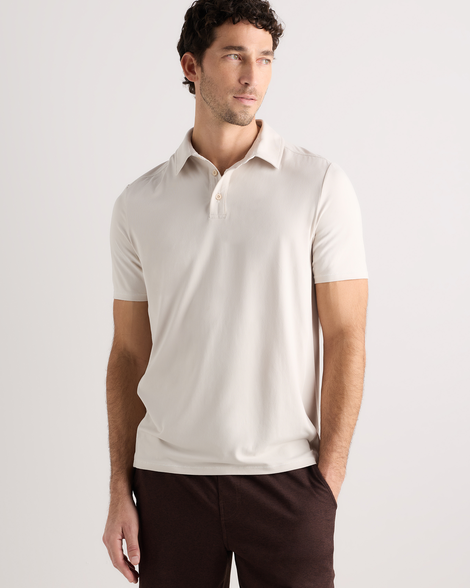 Solid Chalk Flowknit Breeze Performance Polo