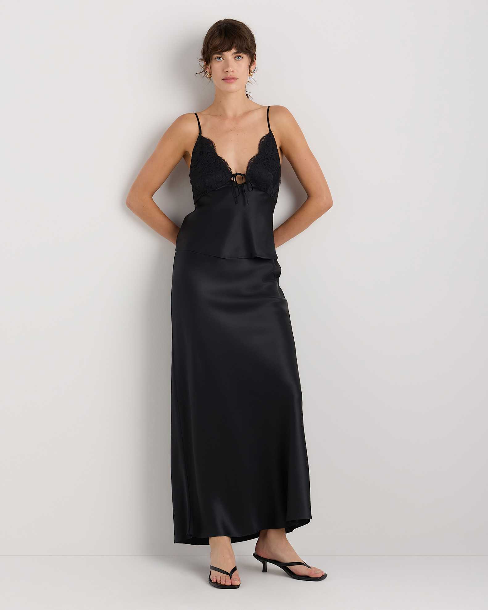 camila lace maxi dress Delfi Camila Geometric Lace Maxi Dress - Black
