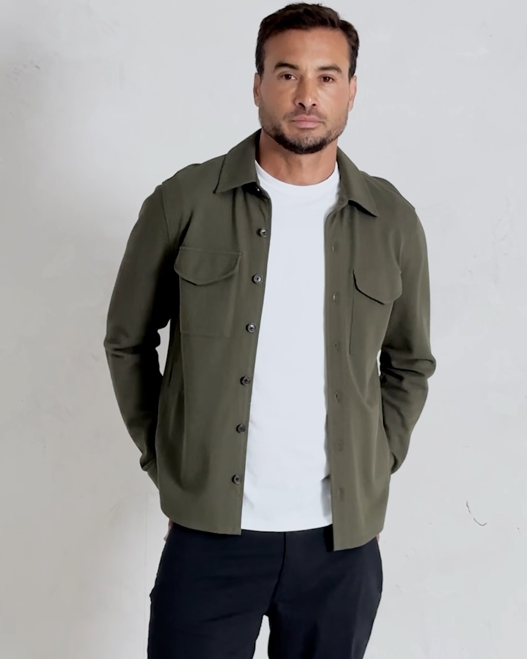 Cotton Pique Knit Overshirt