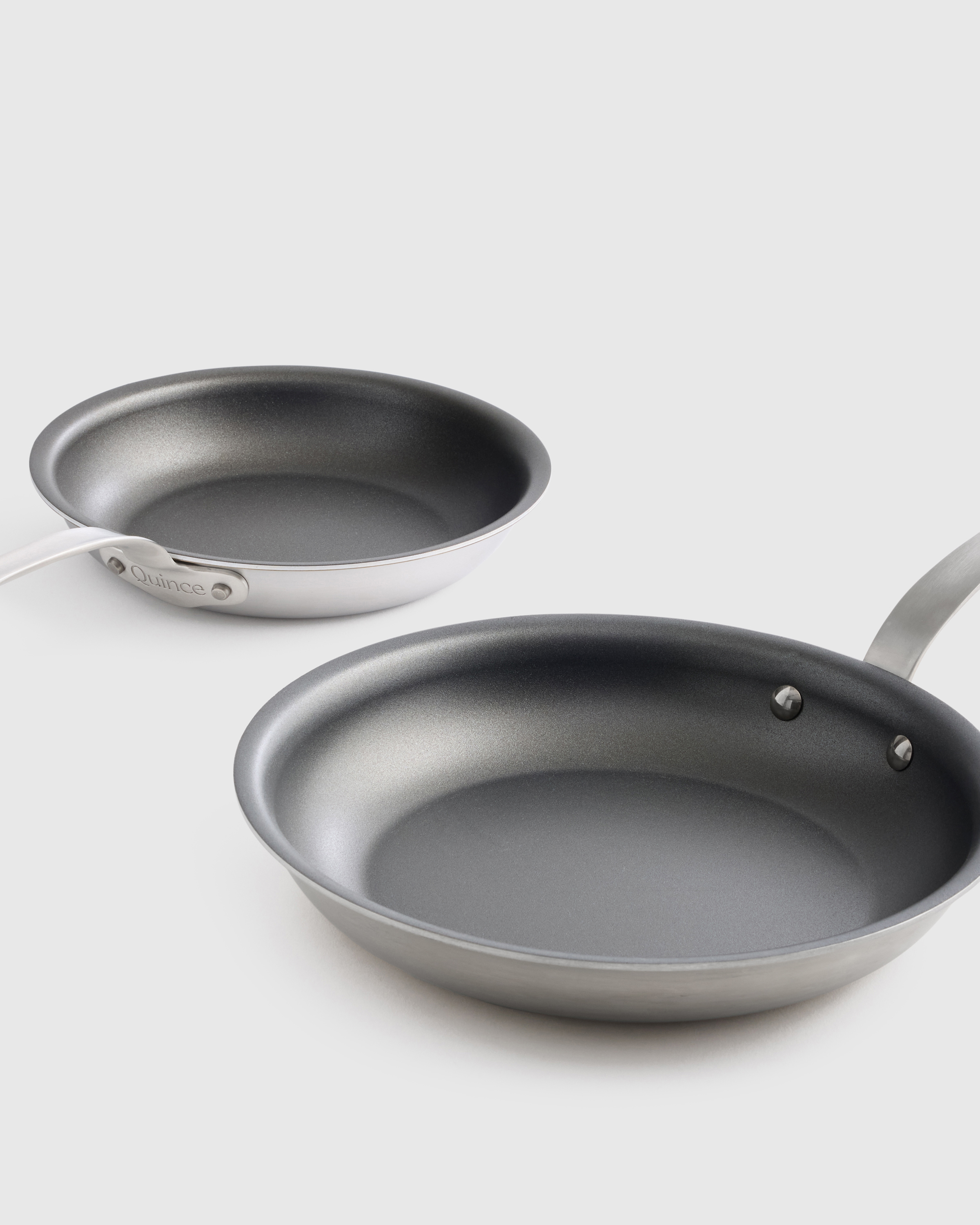 5-Ply Stainless Steel Nonstick Cookware: 2-Piece Frying Pan Set: 8" & 10"