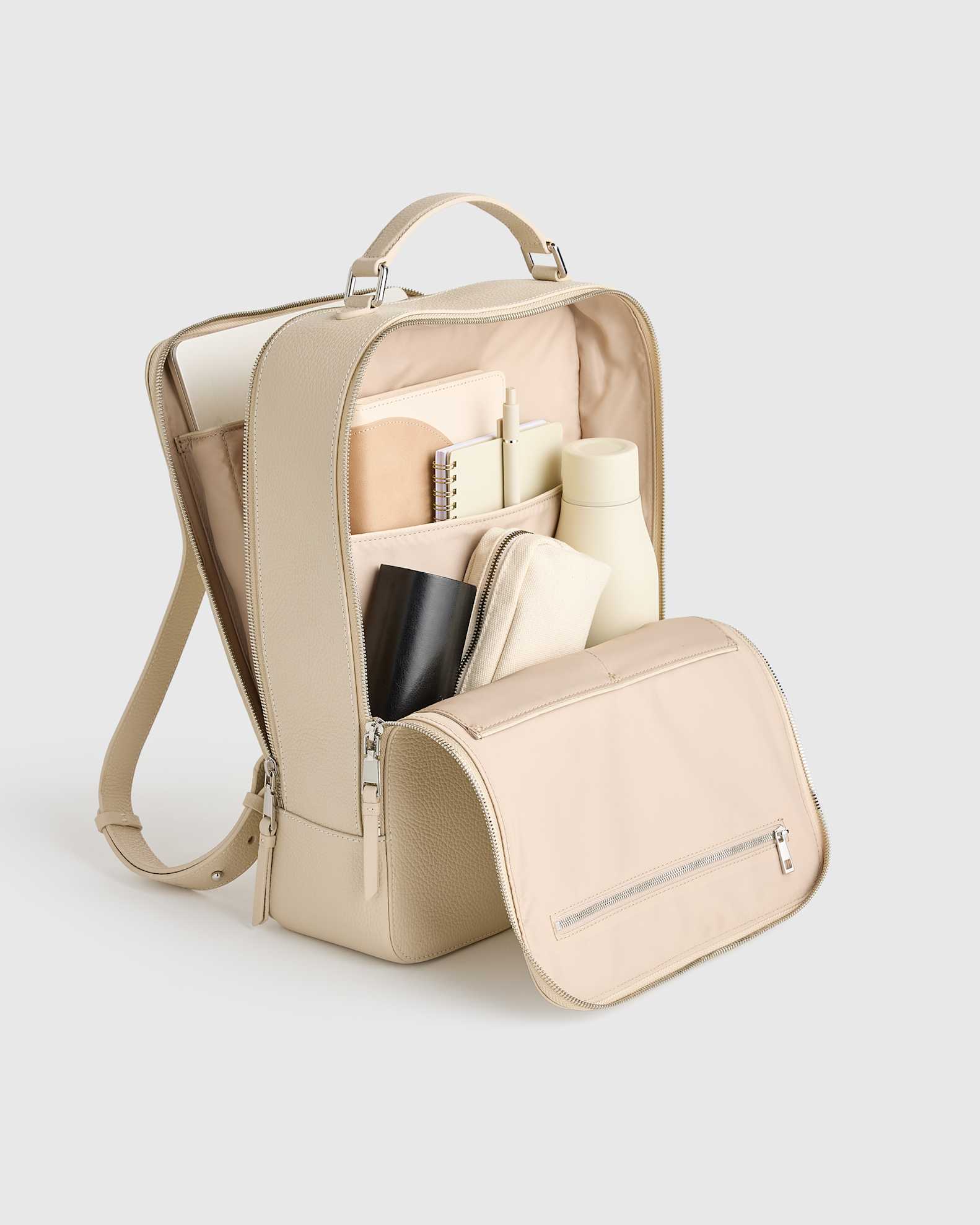 beige leather backpack laptop Everyday | Backpack designed to fit up to a 15 laptop and a tablet BIS 'The Backpack' in Beige