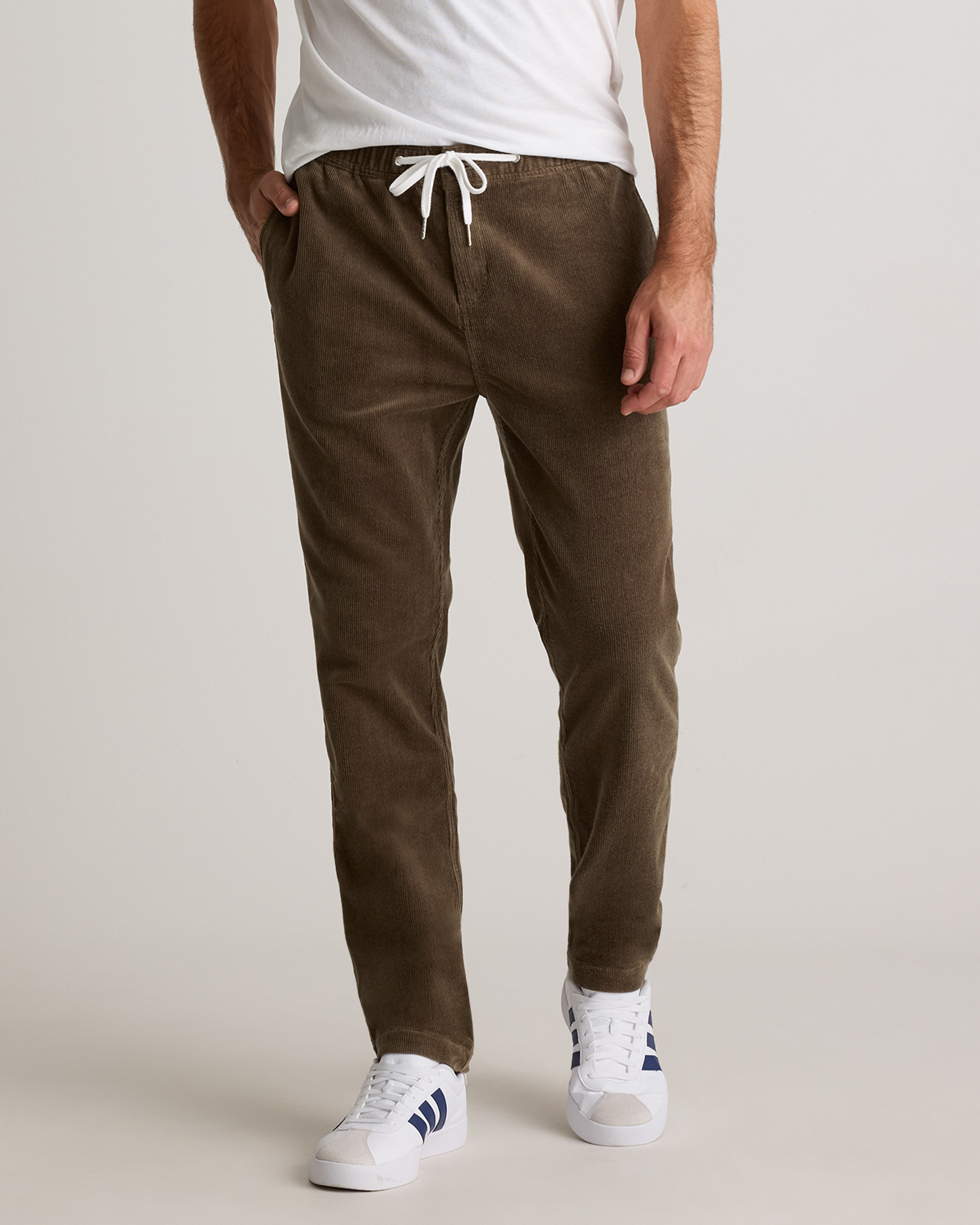 Quince Men's Organic Stretch Corduroy Drawstring Trouser In Seaweed