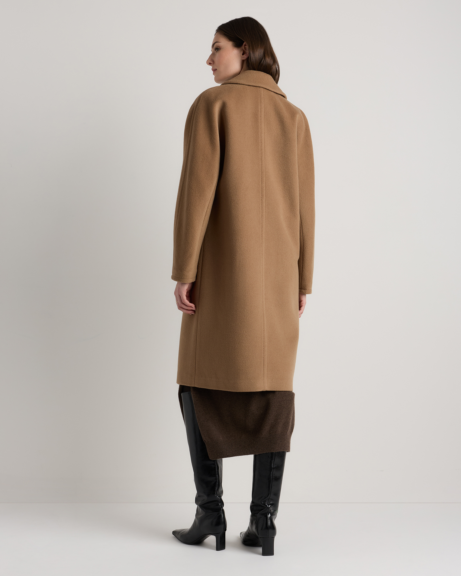 Wool Cashmere Double-Breasted Slouch Coat