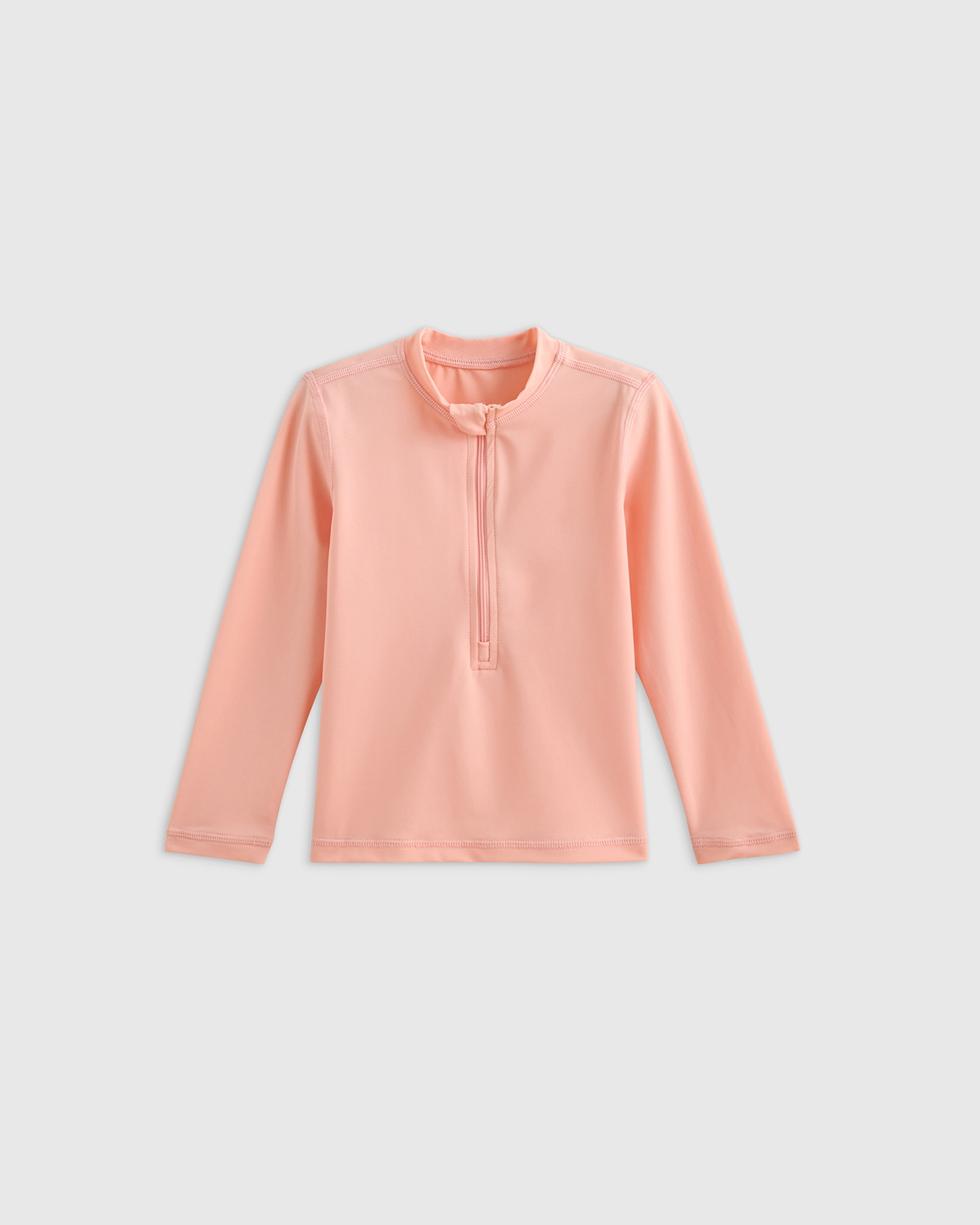 Soft Pink Long Sleeve Zip-Up Rash Guard