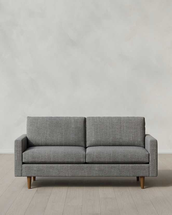 Slate Atlas Midcentury Sofa in Performance Chenille Linen Blend