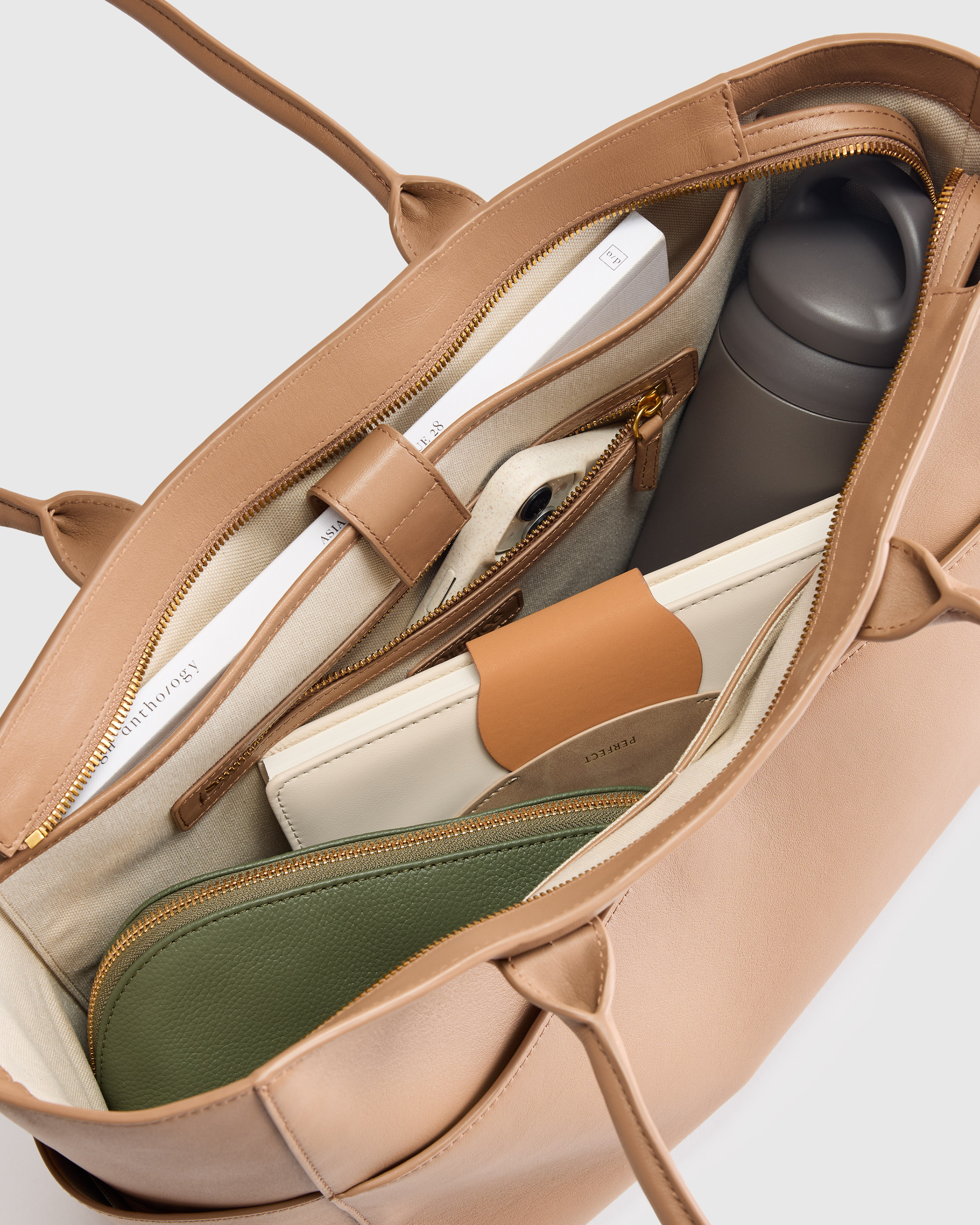 Italian Leather Shopper Tote - Thumbnail 4