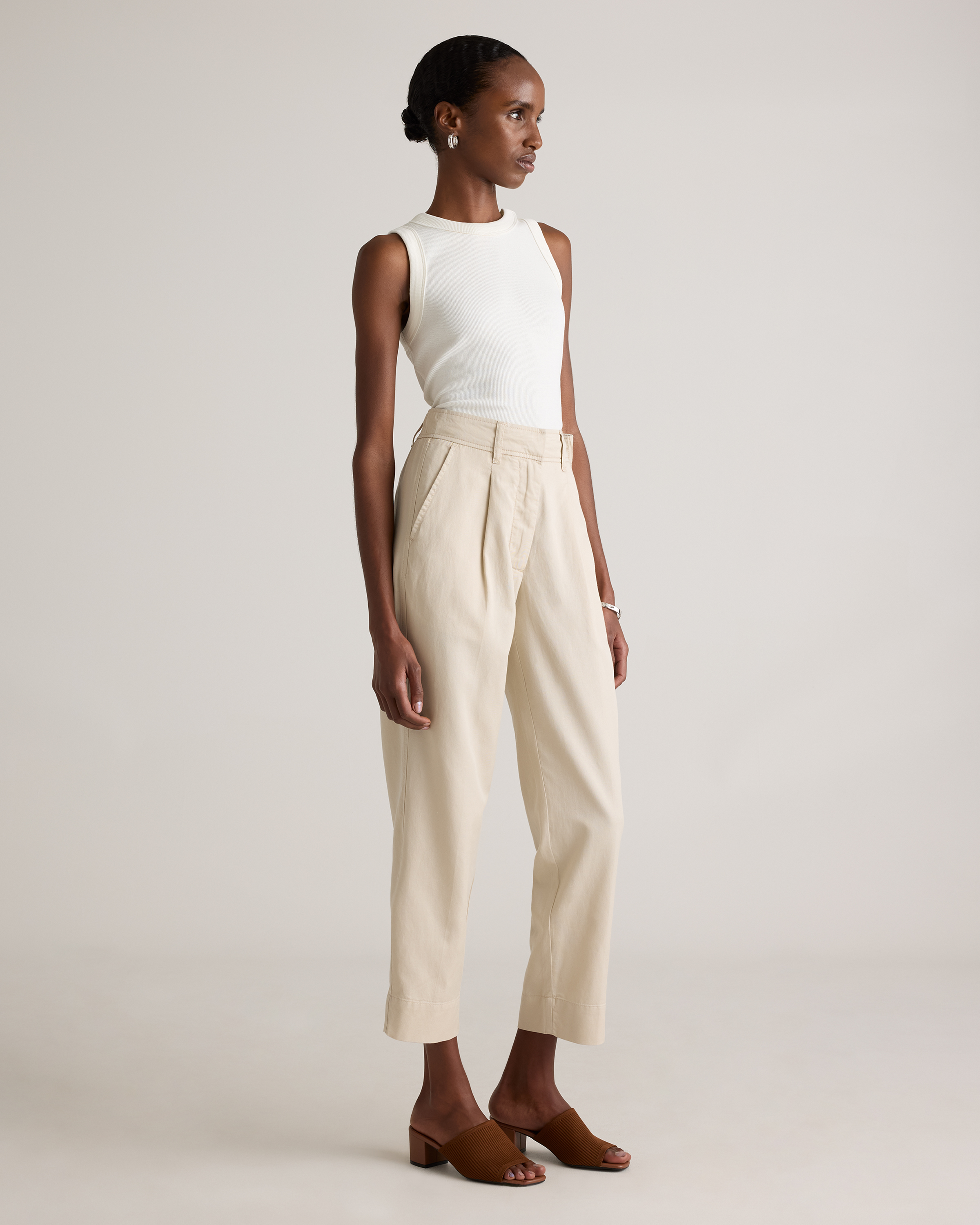 Drapey Twill Tapered Trouser