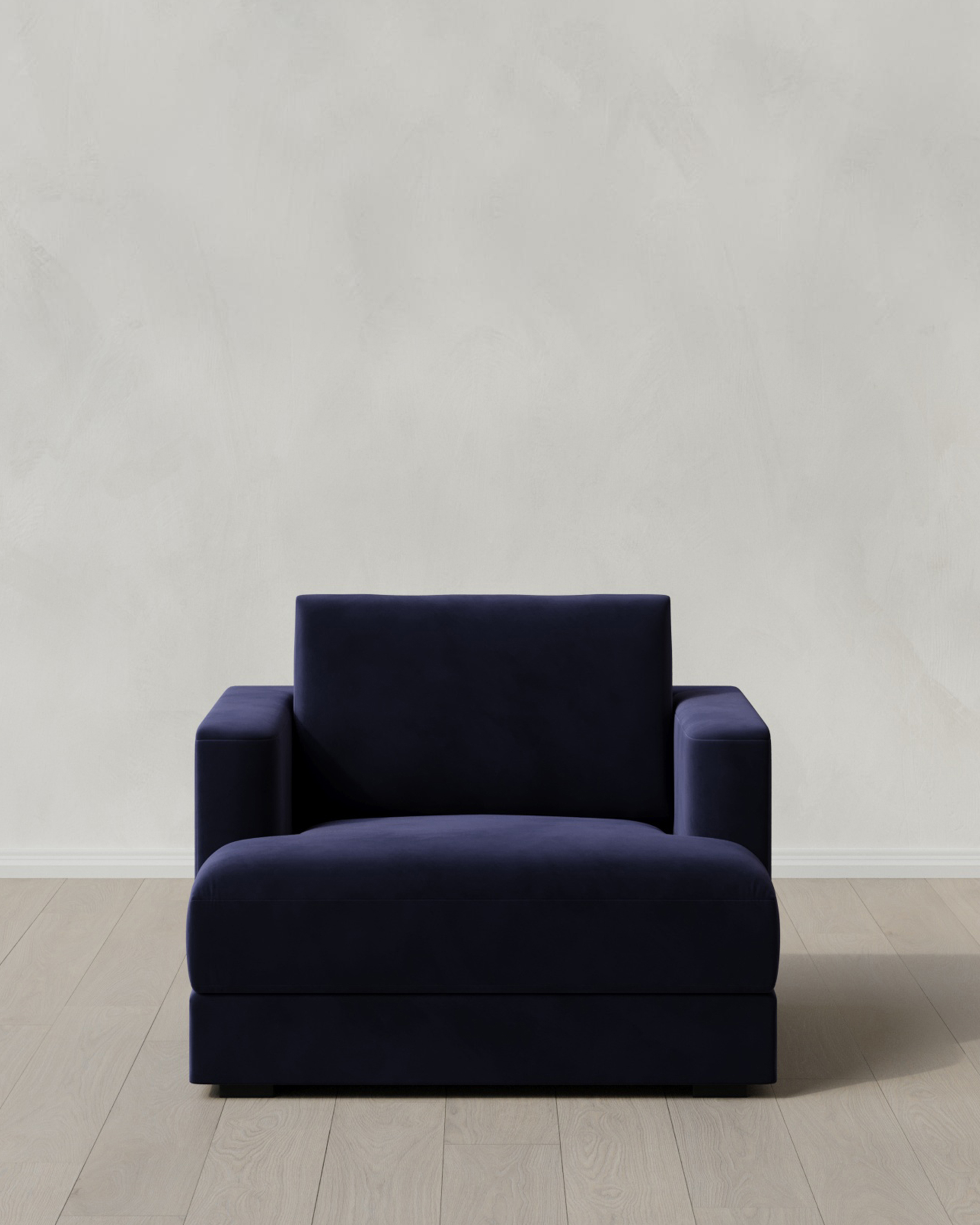 Midnight Sierra Curved Arm Accent Chair in Performance Velvet
