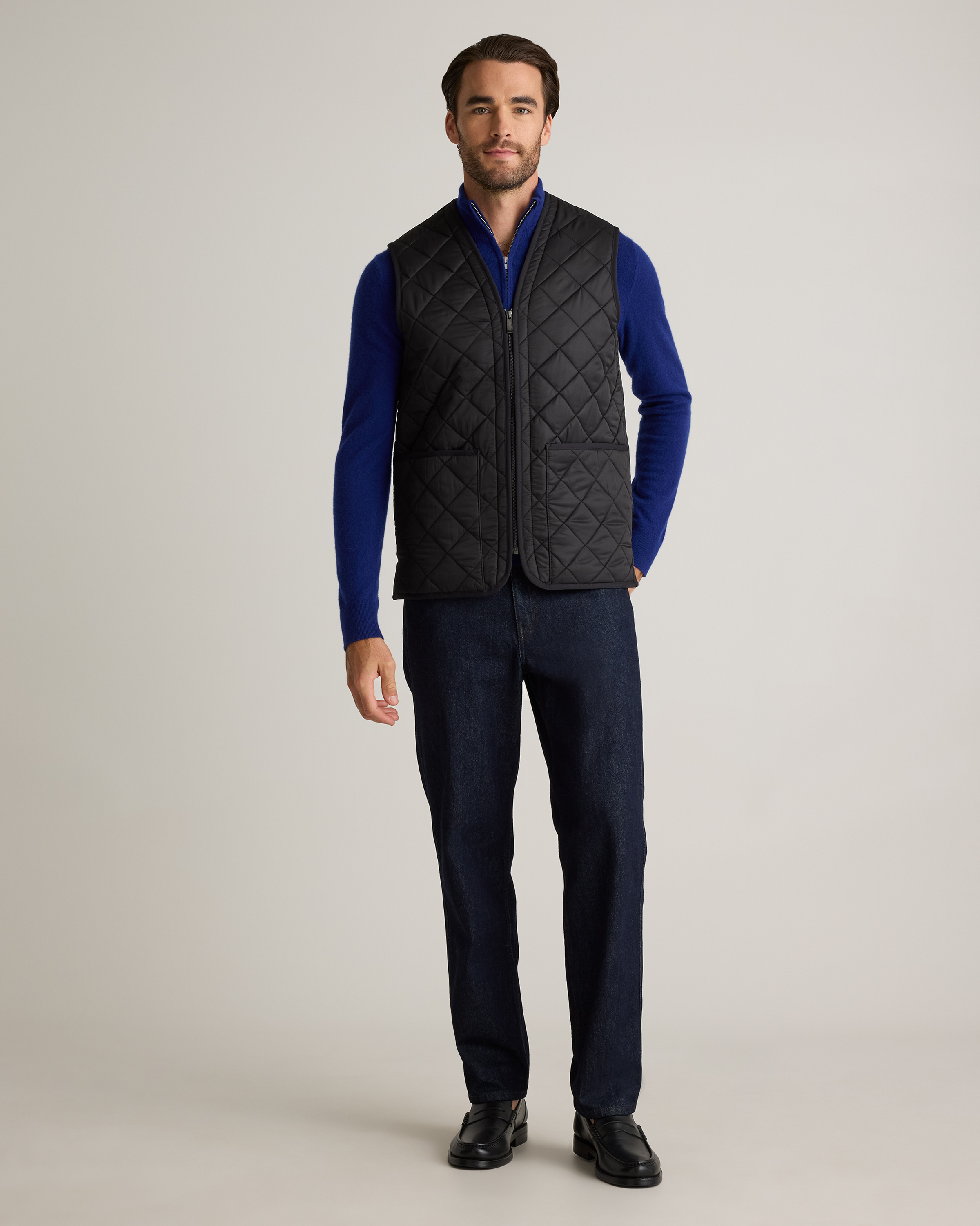 Featherless Quilted Fleece-Lined Liner Vest