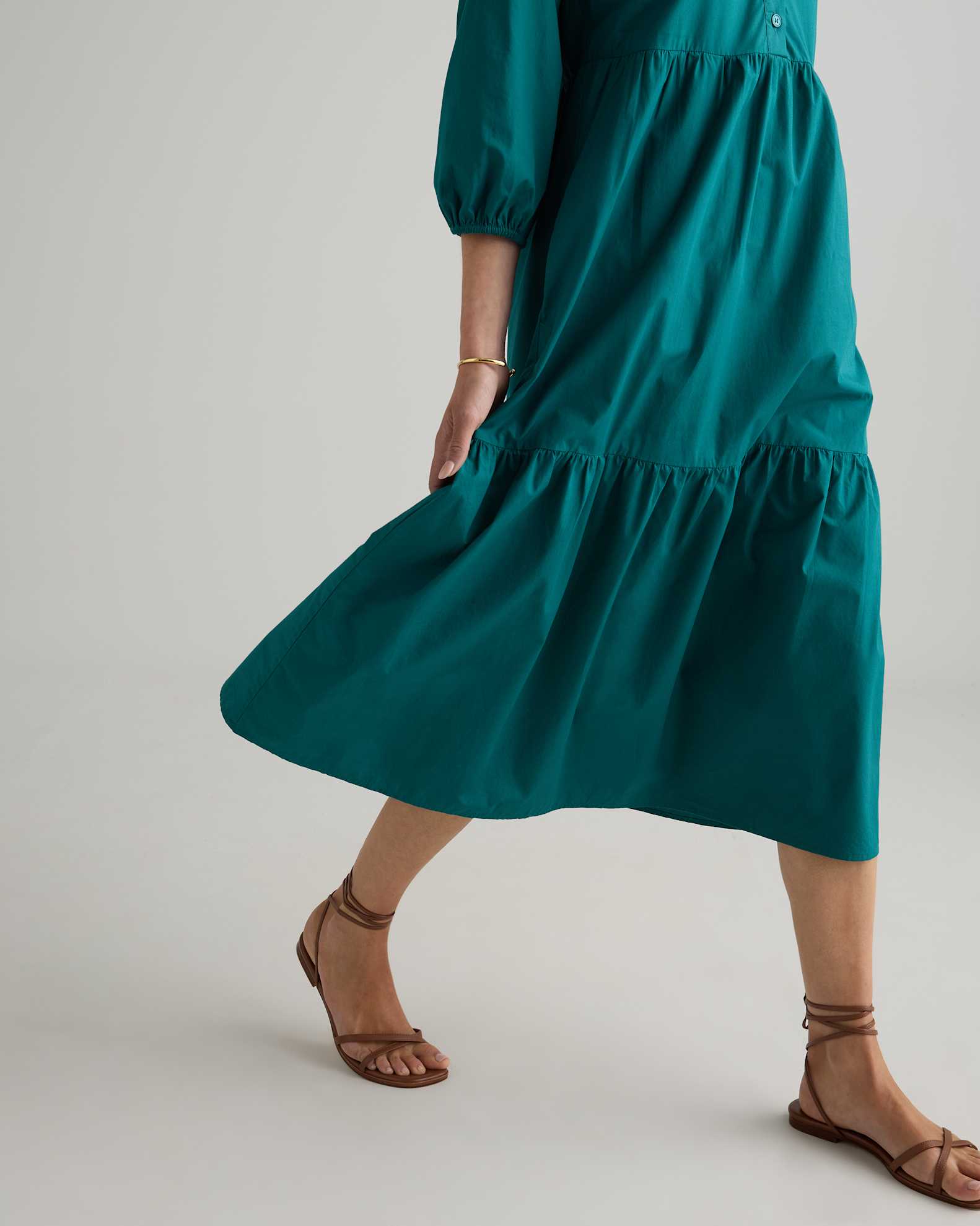 Women's Poplin Midi Tunic Dress in Garden Green, Size Small, Organic Cotton by Quince Women's Poplin Midi Tunic Dress in Garden Green, Size Small, Organic Cotton by Quince