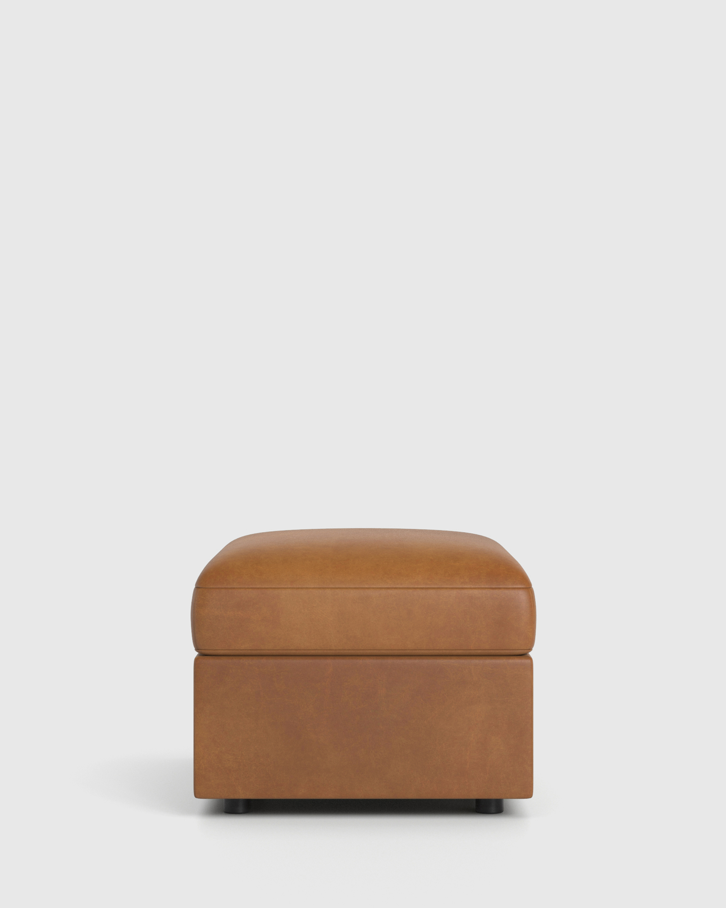 Sierra Curved Arm-Chair Ottoman-28x24 Leather Side