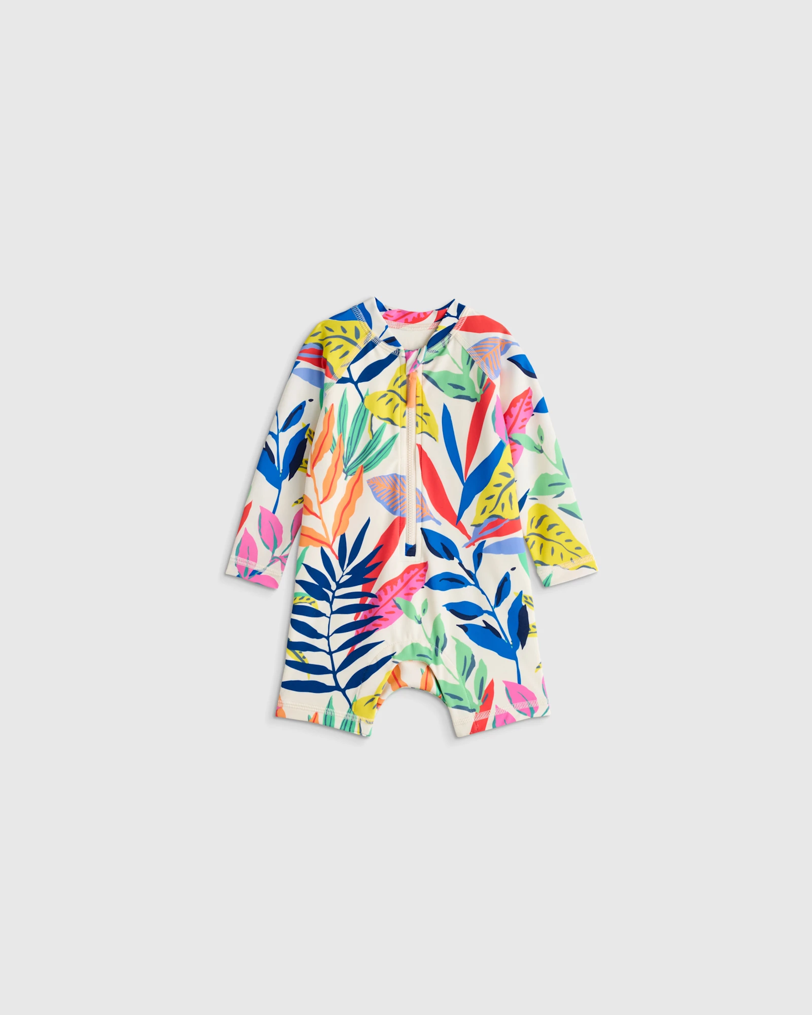 Long Sleeve Zip-Up Rash Guard One-Piece - Baby