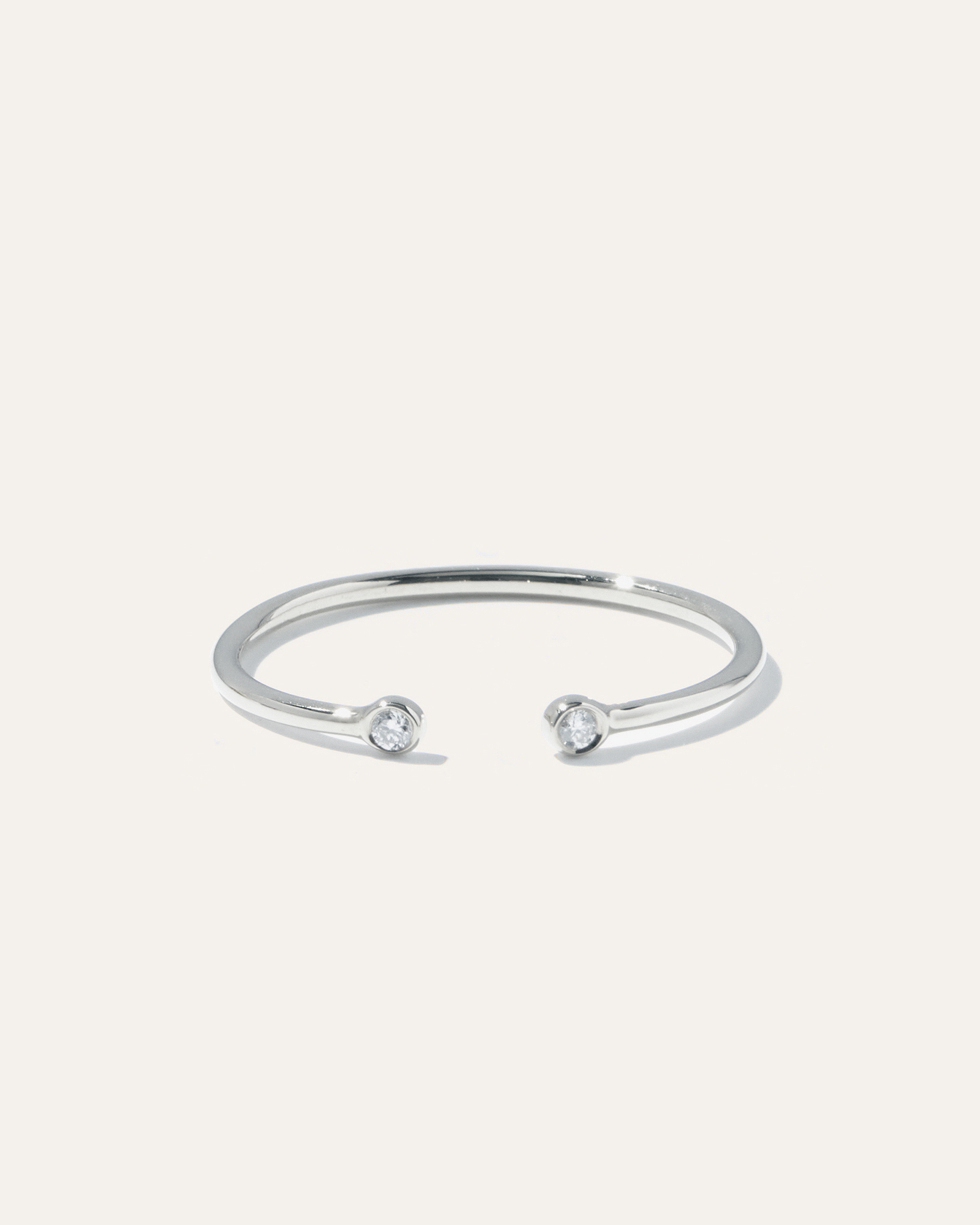Diamond Bezel Open Ring SS