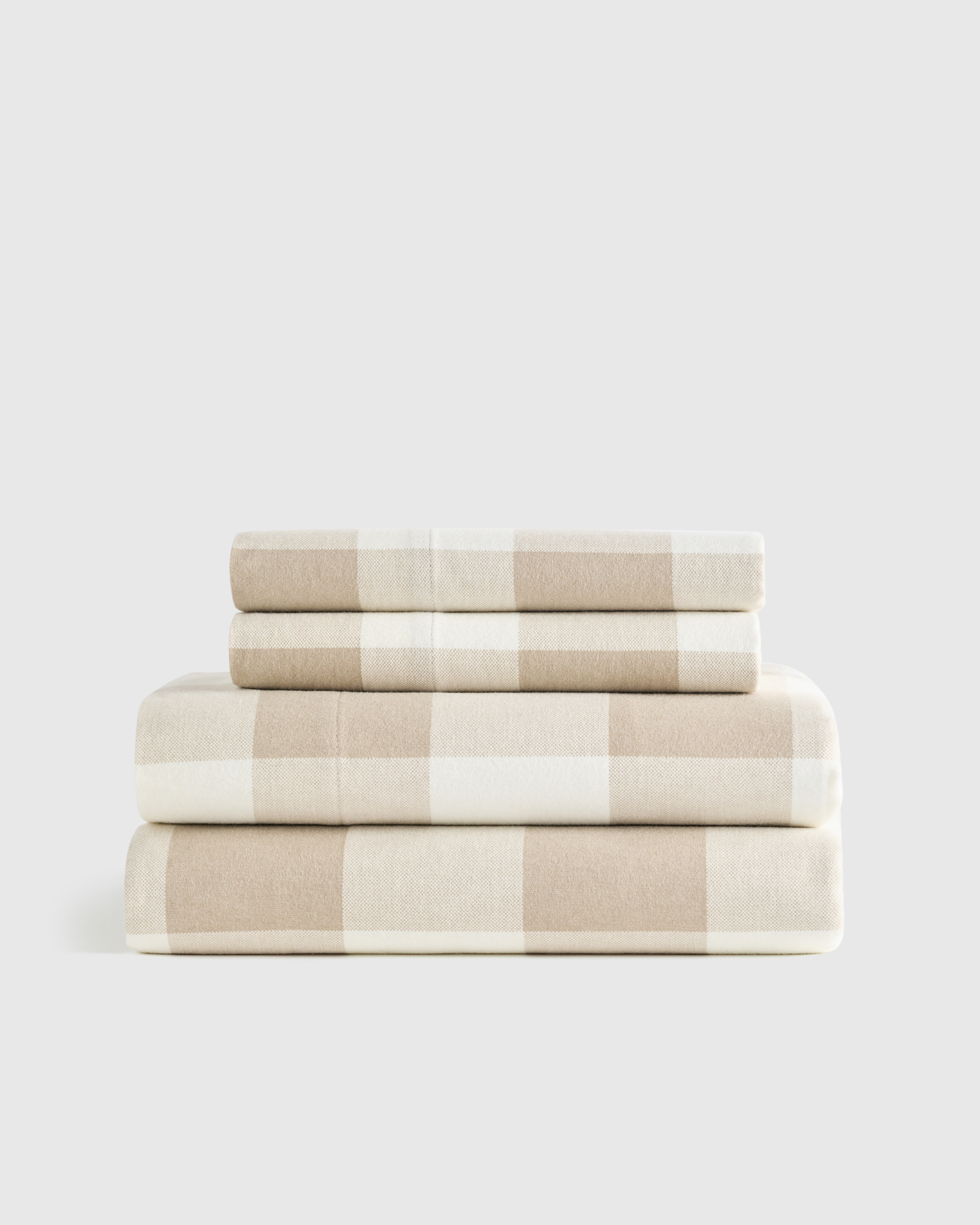 Toffee Buffalo Plaid Luxury Organic Flannel Sheet Set