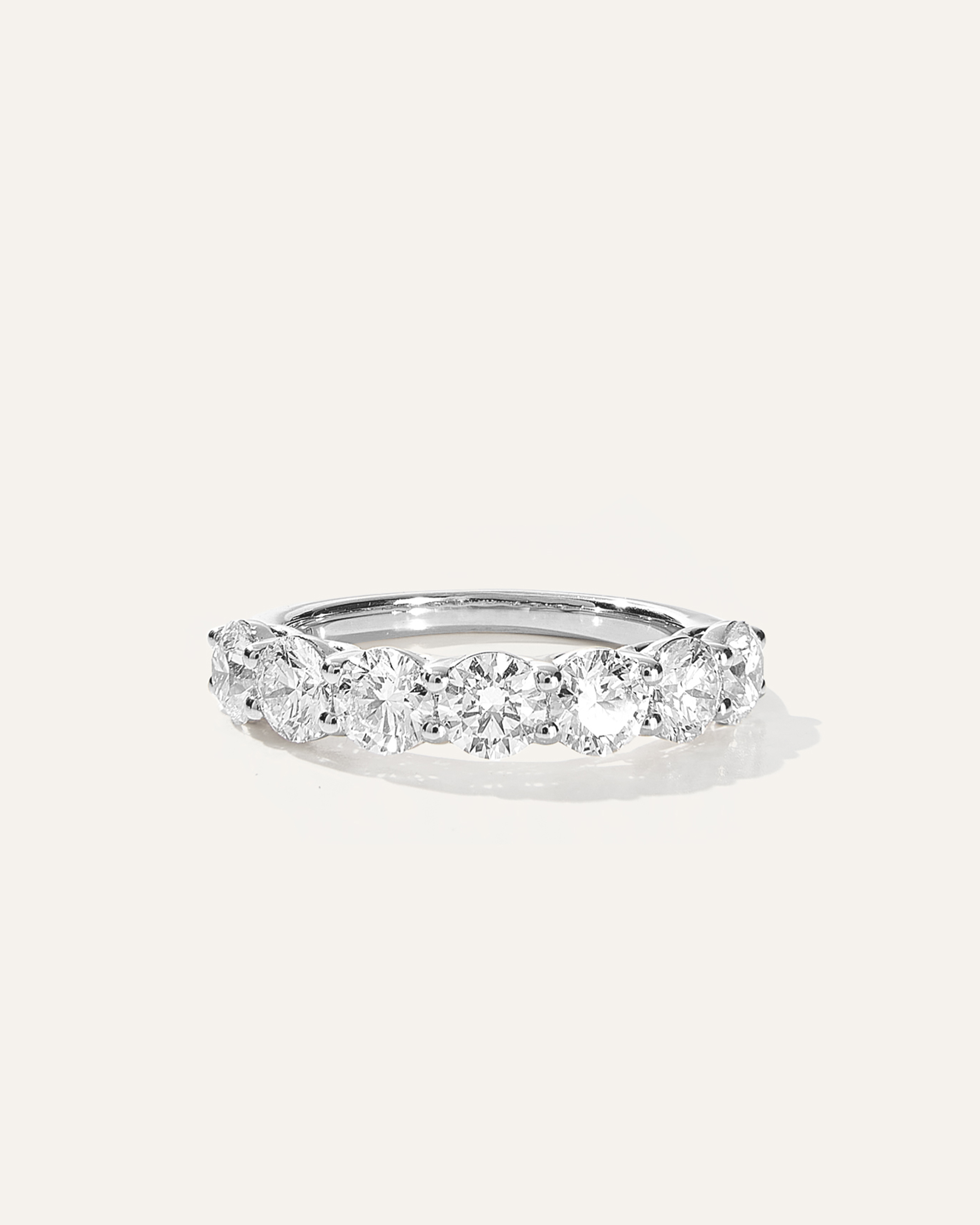White Gold Lab Grown Diamond Round Seven Stone Band