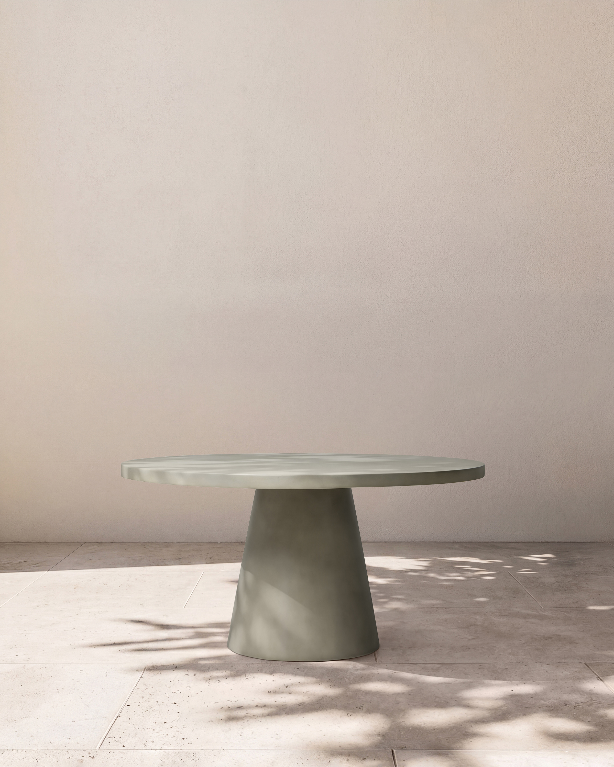 Grey Concrete Pedestal Indoor/Outdoor Dining Table