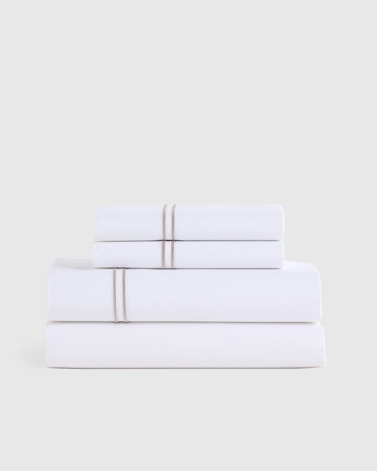 Organic Crisp Percale Embellished Sheet Set (Twin) by Quince