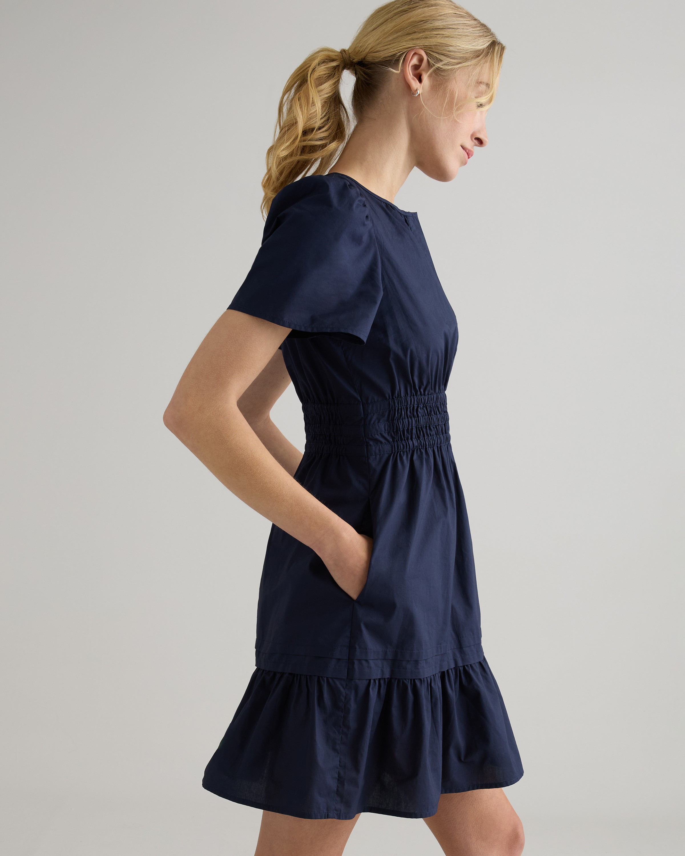 makenna drop waist corset midi dress Ramy Brook Nora Jersey Cowl Neck Mini Dress in Navy