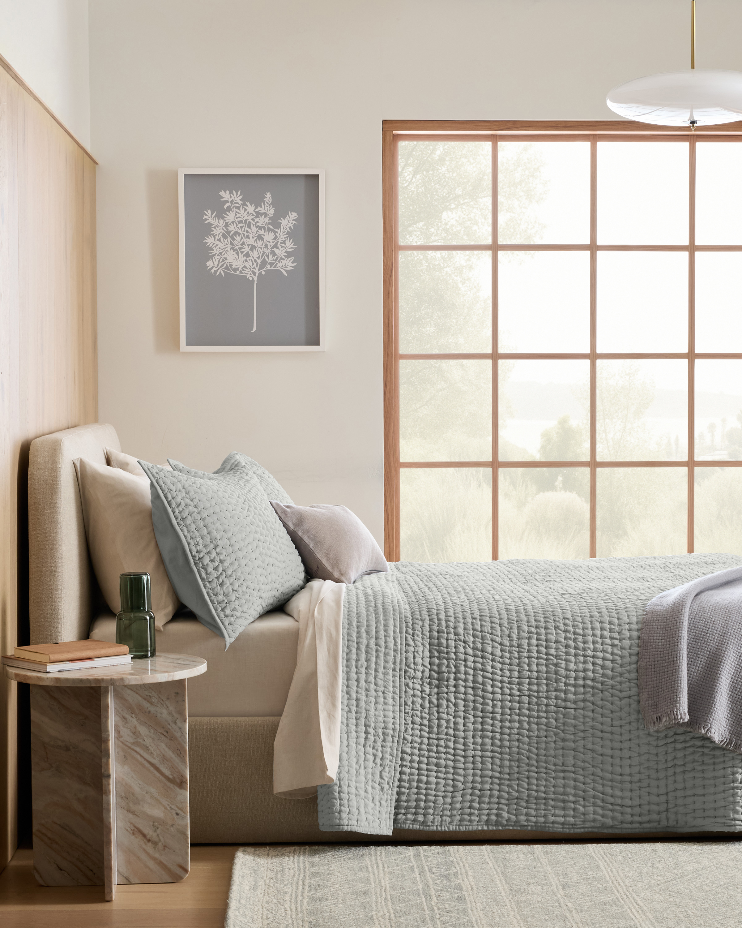 Mist European Linen Cotton Stitch Quilt