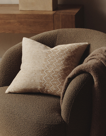 Sand Dune Geometric Silk Blend Pillow Cover