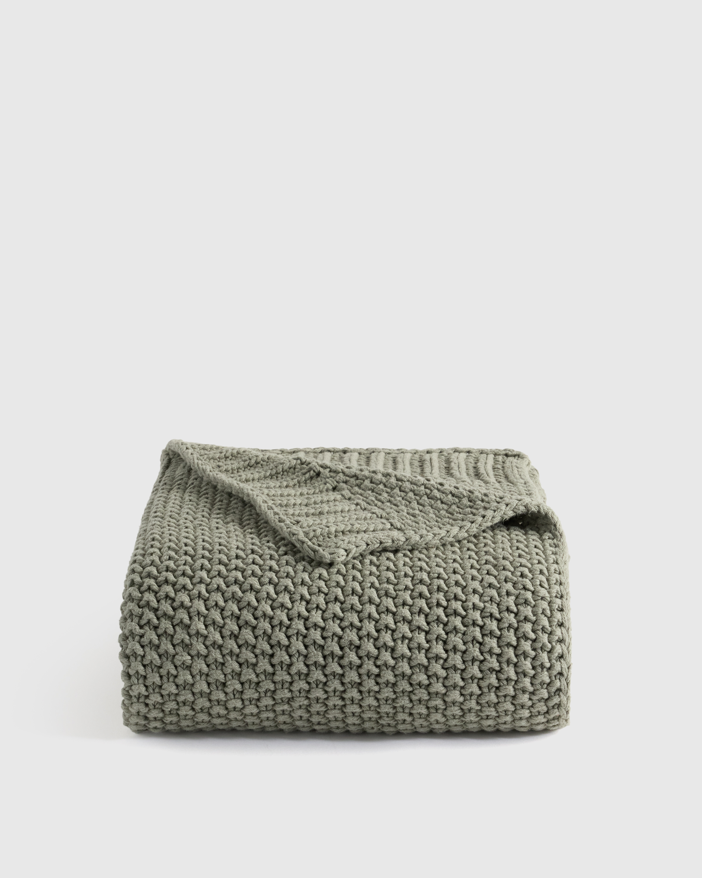 Dried Sage Cotton Fisherman Throw