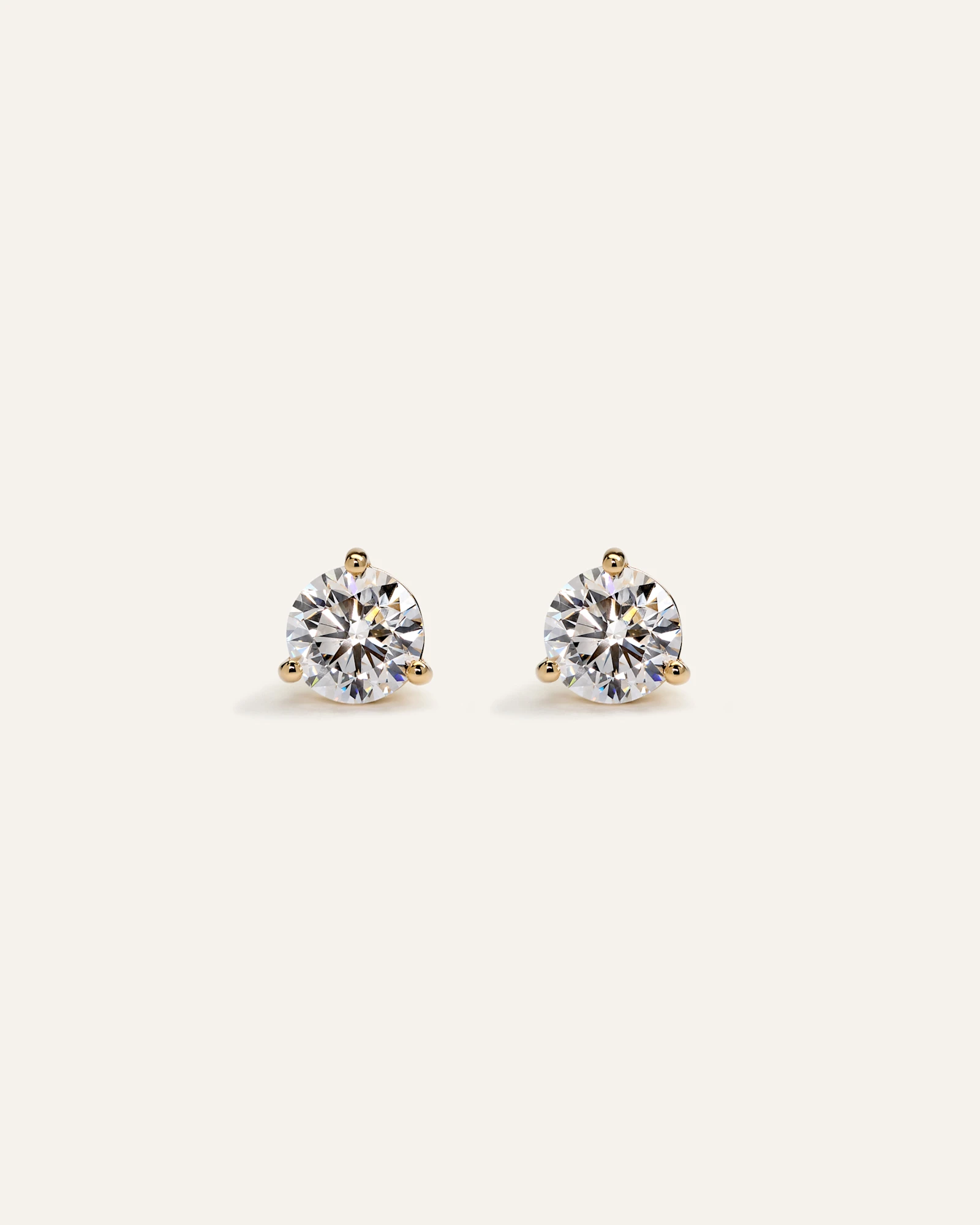 14K Gold Lab Grown Diamond Martini Studs - 1.5ctw