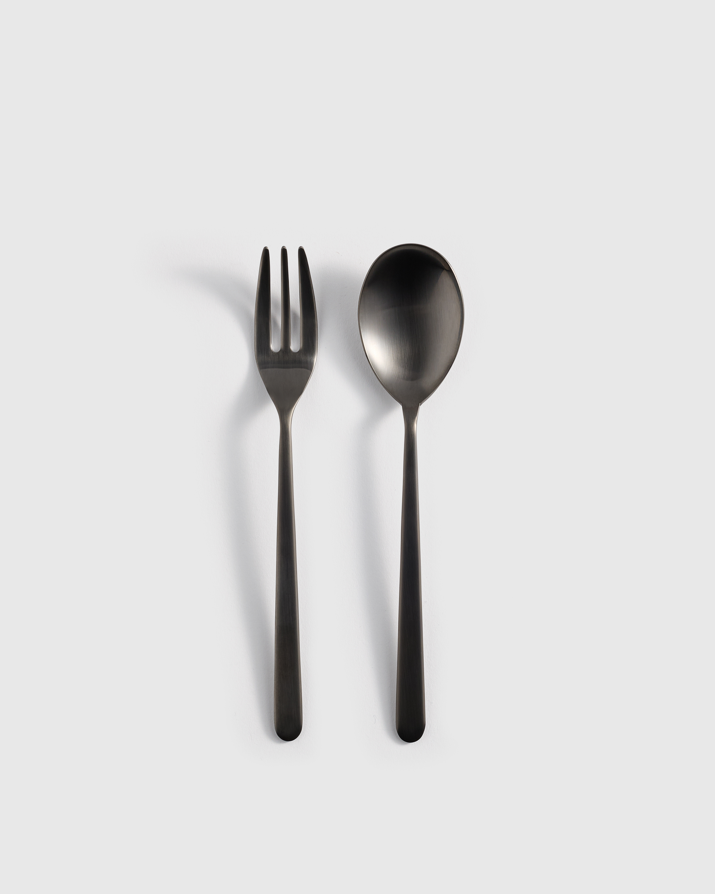 Brushed Black Linea 2-Pc Serving Utensil Set by Mepra