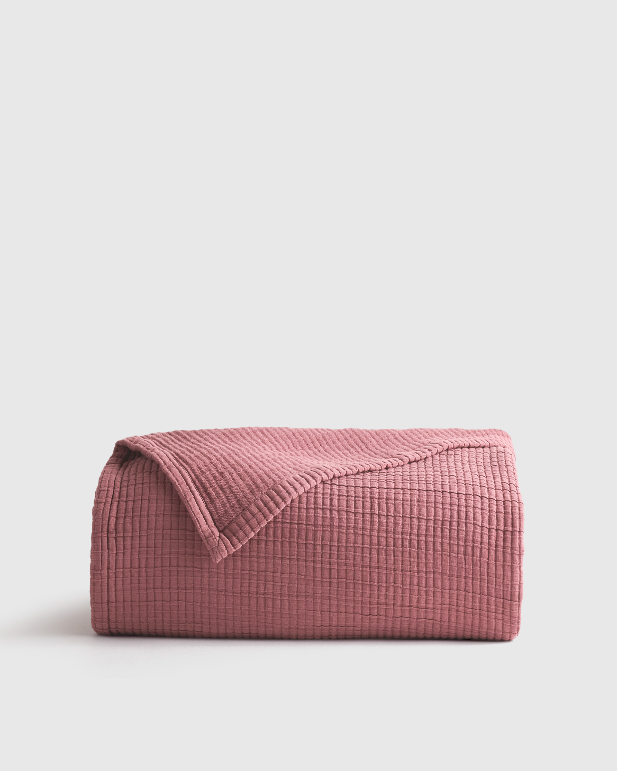 Plum Organic Ribbed Cotton Coverlet