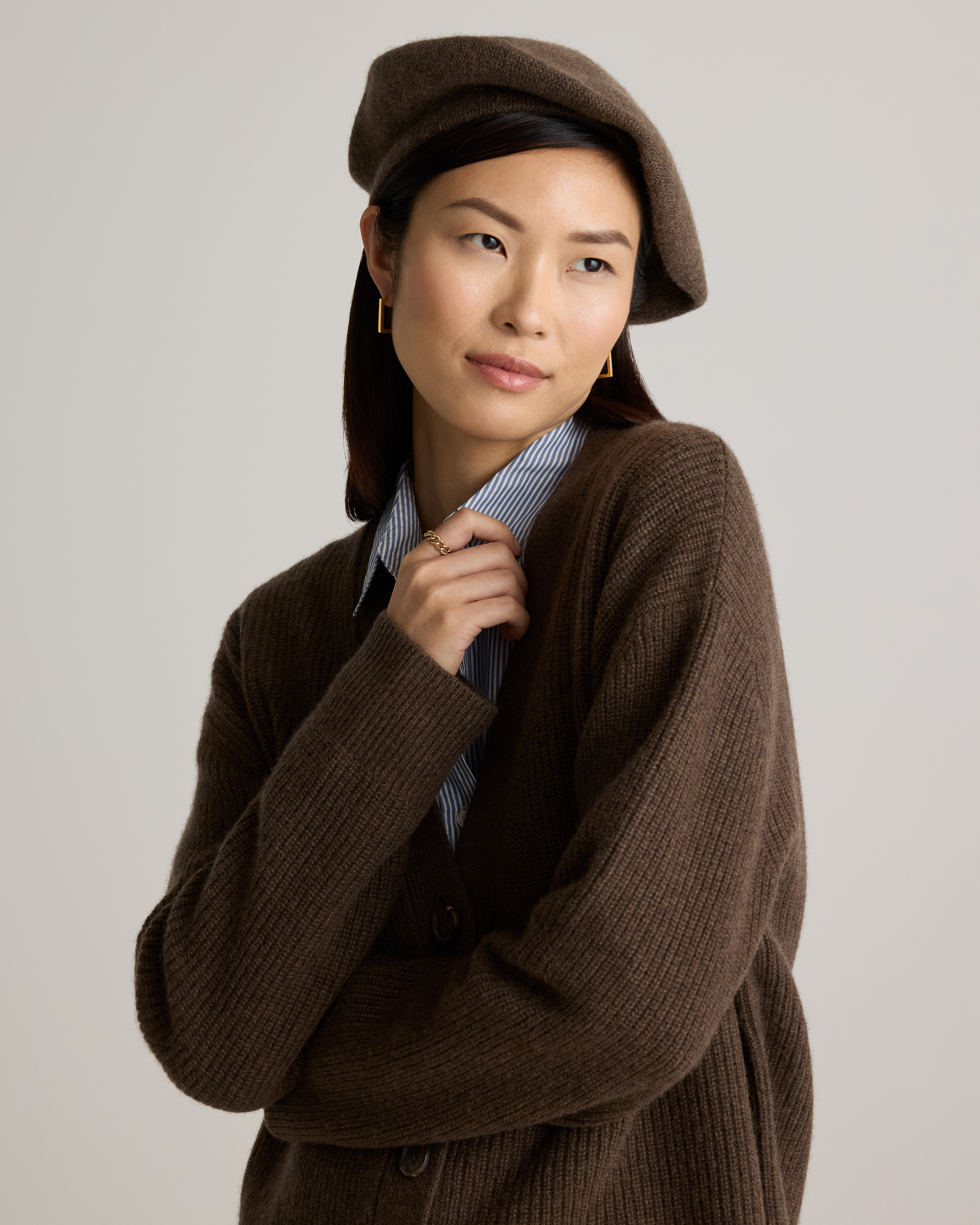 LAFAYETTE 148 Cozy Brown Cashmere Beret NWT Beret with Cashmere main image 4