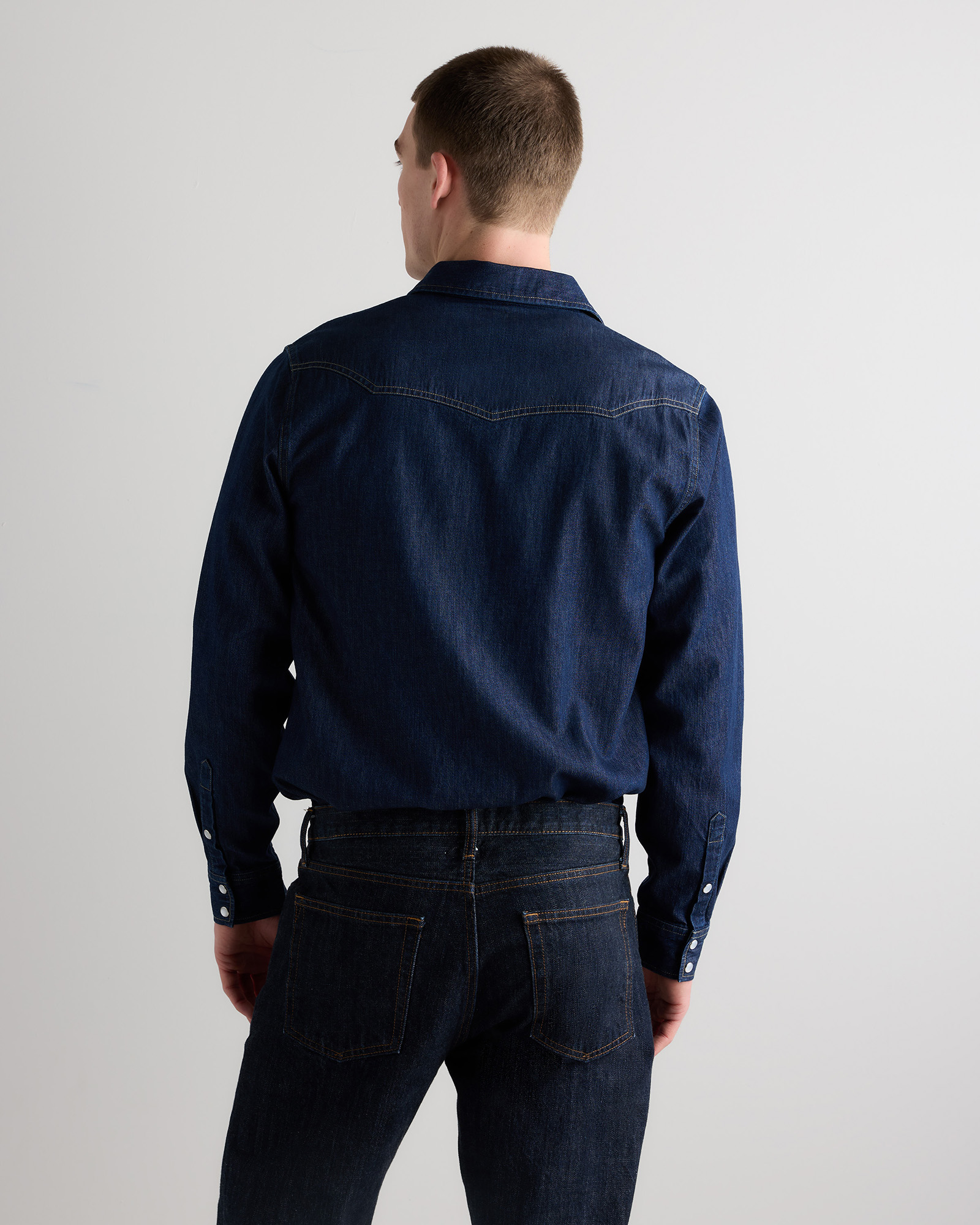 Men's Pearl Snap Denim Western Shirt