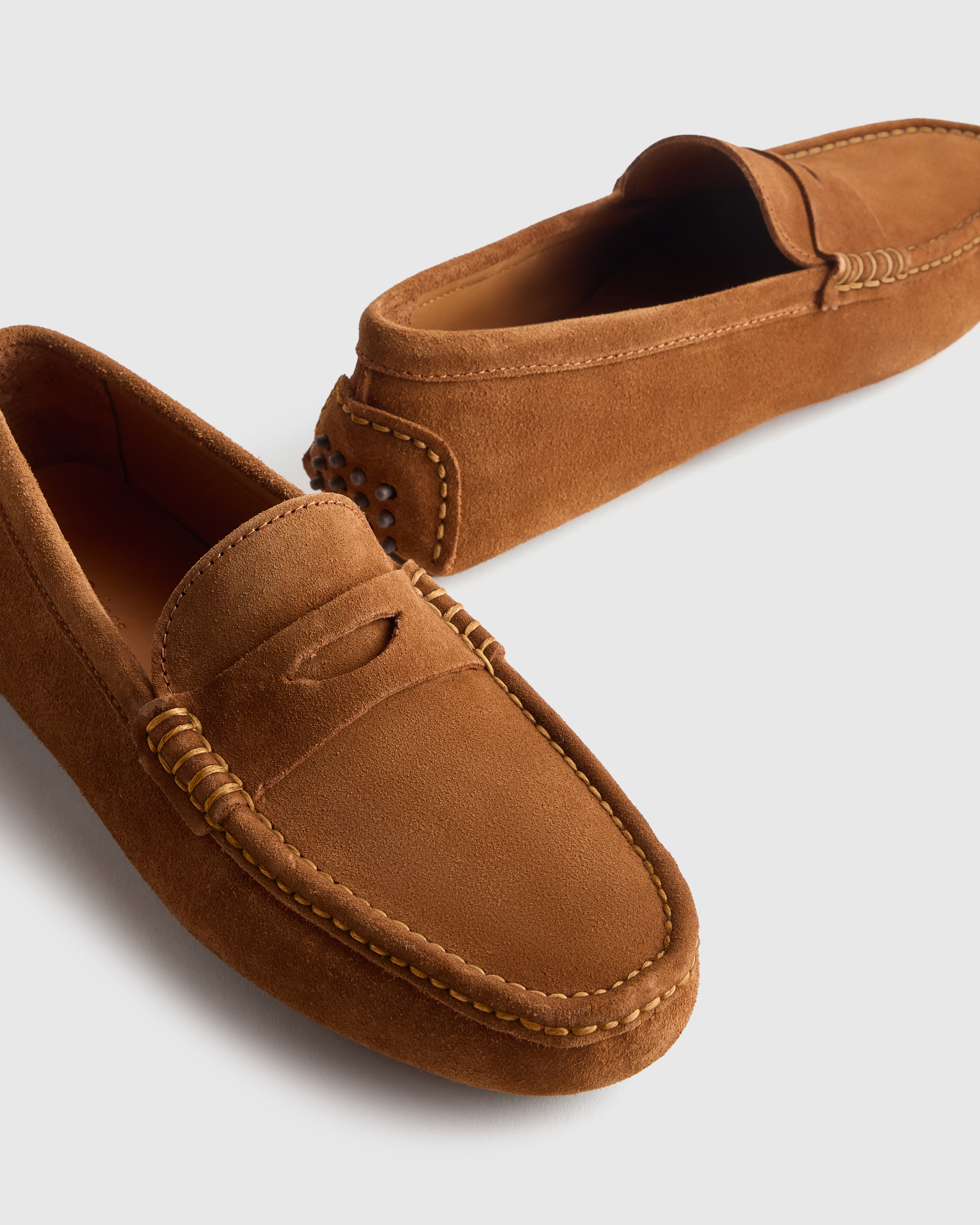 Essential Suede Driving Loafer in Whiskey display picture 3