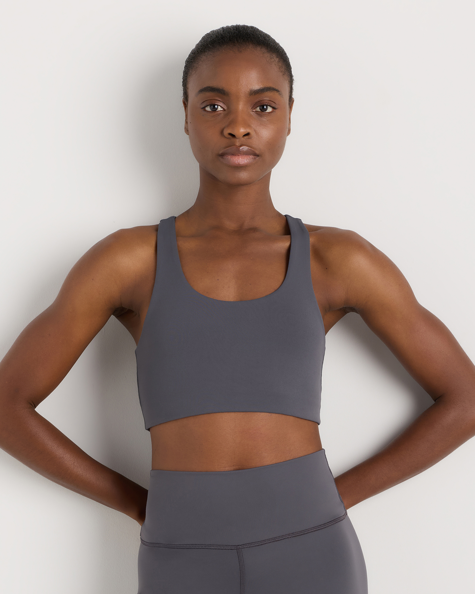 Dark Coal Ultra-Form Scoop Neck Longline Bra