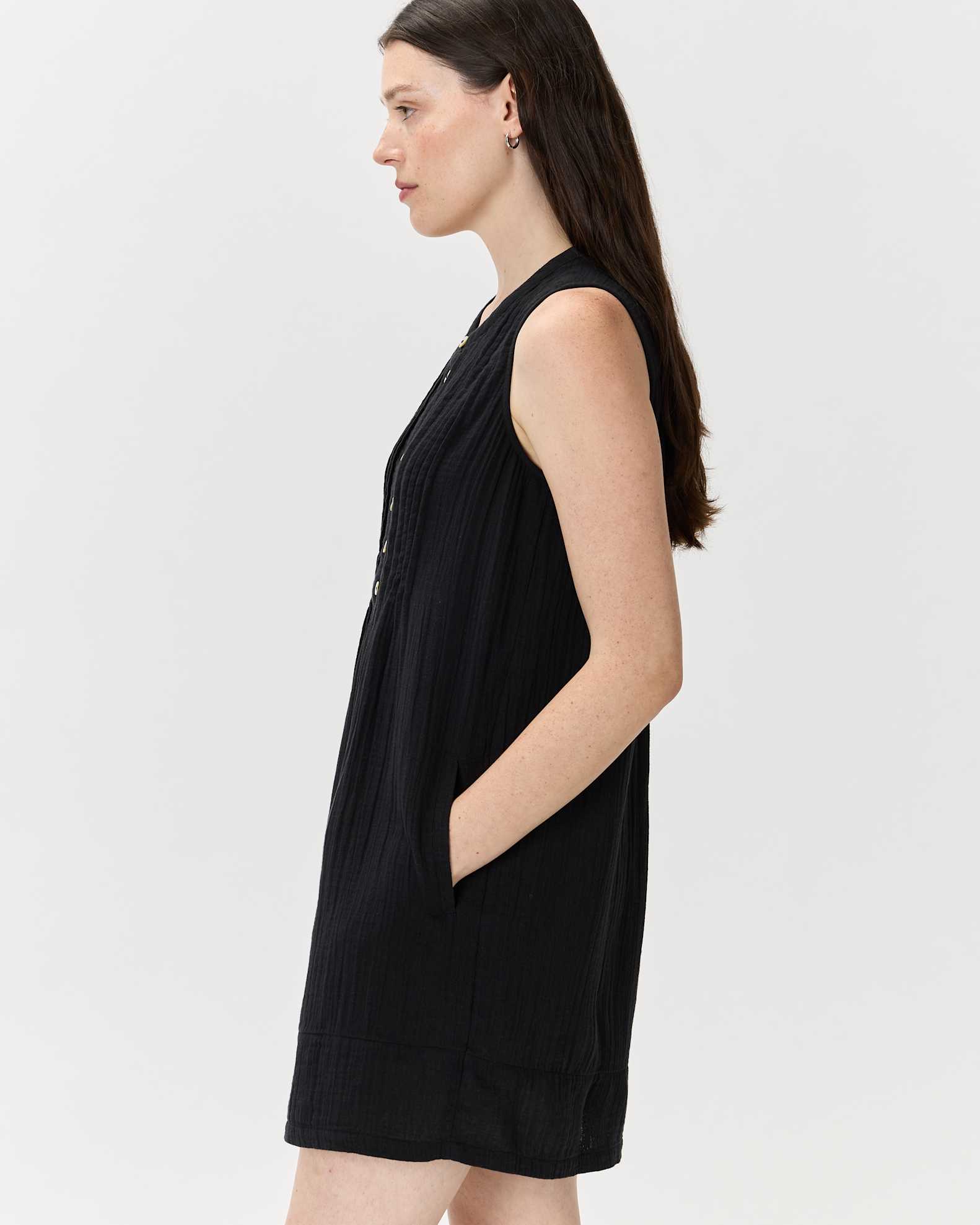 black cotton swing dress Time and Tru Women's and Womens Plus Cotton Swing Dress with Short Sleeves, Sizes Xs-4x, Size: Small, Black