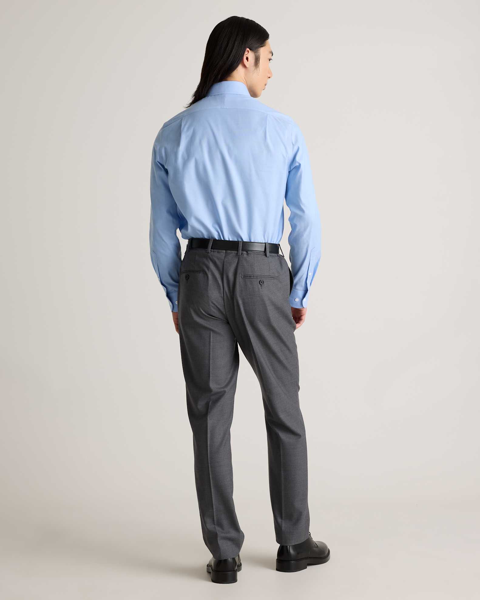 Men's Organic Cotton Stretch Royal Oxford Dress Shirt in Sky Blue Men's Organic Cotton Stretch Royal Oxford Dress Shirt in Sky Blue