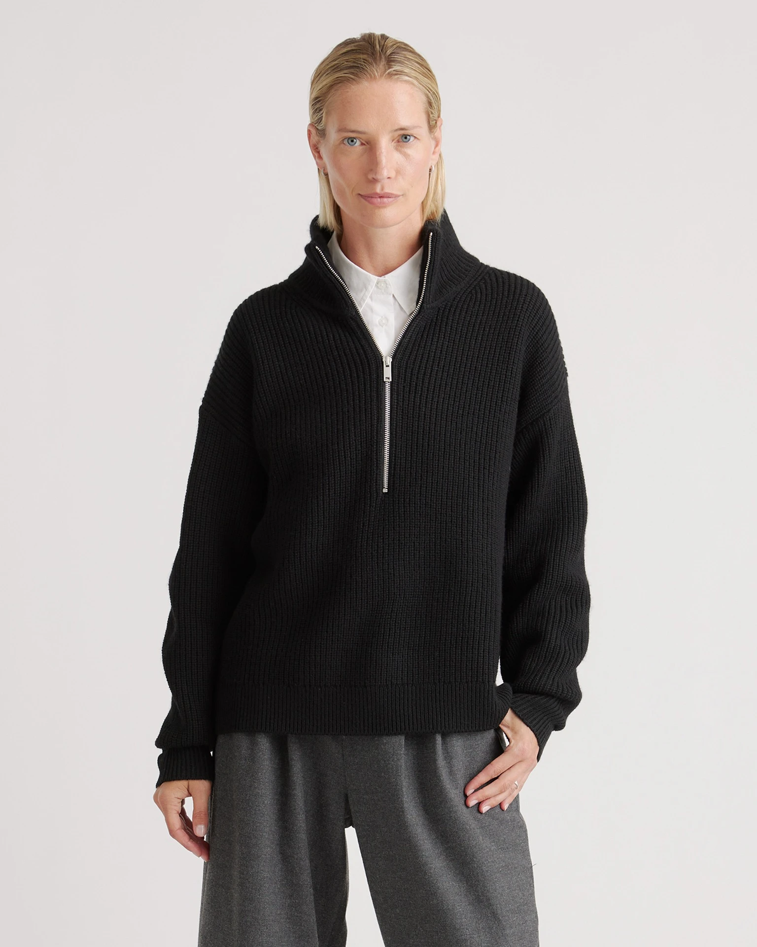 Australian Merino Wool Half Zip Sweater
