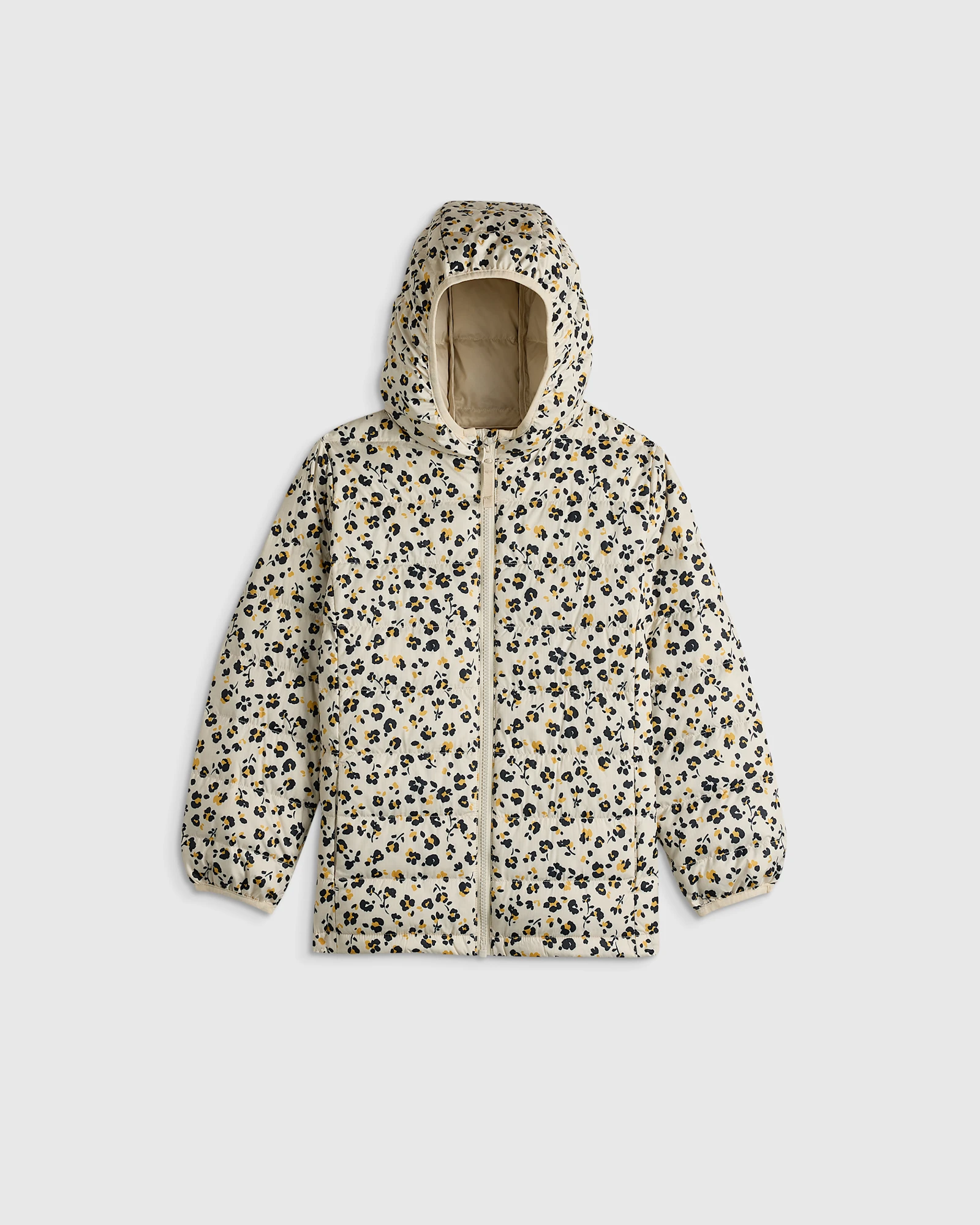Lightweight Down Hooded Puffer Jacket - Toddler in Animal Floral