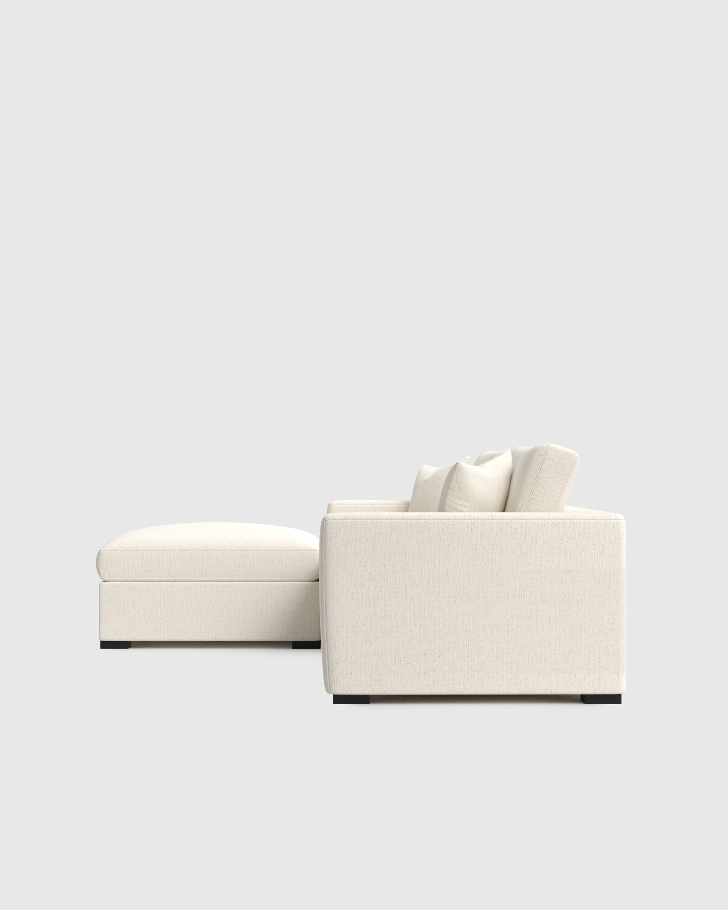 Oasis 4-Piece Chaise Sectional in Performance Chenille-Linen Blend in ...
