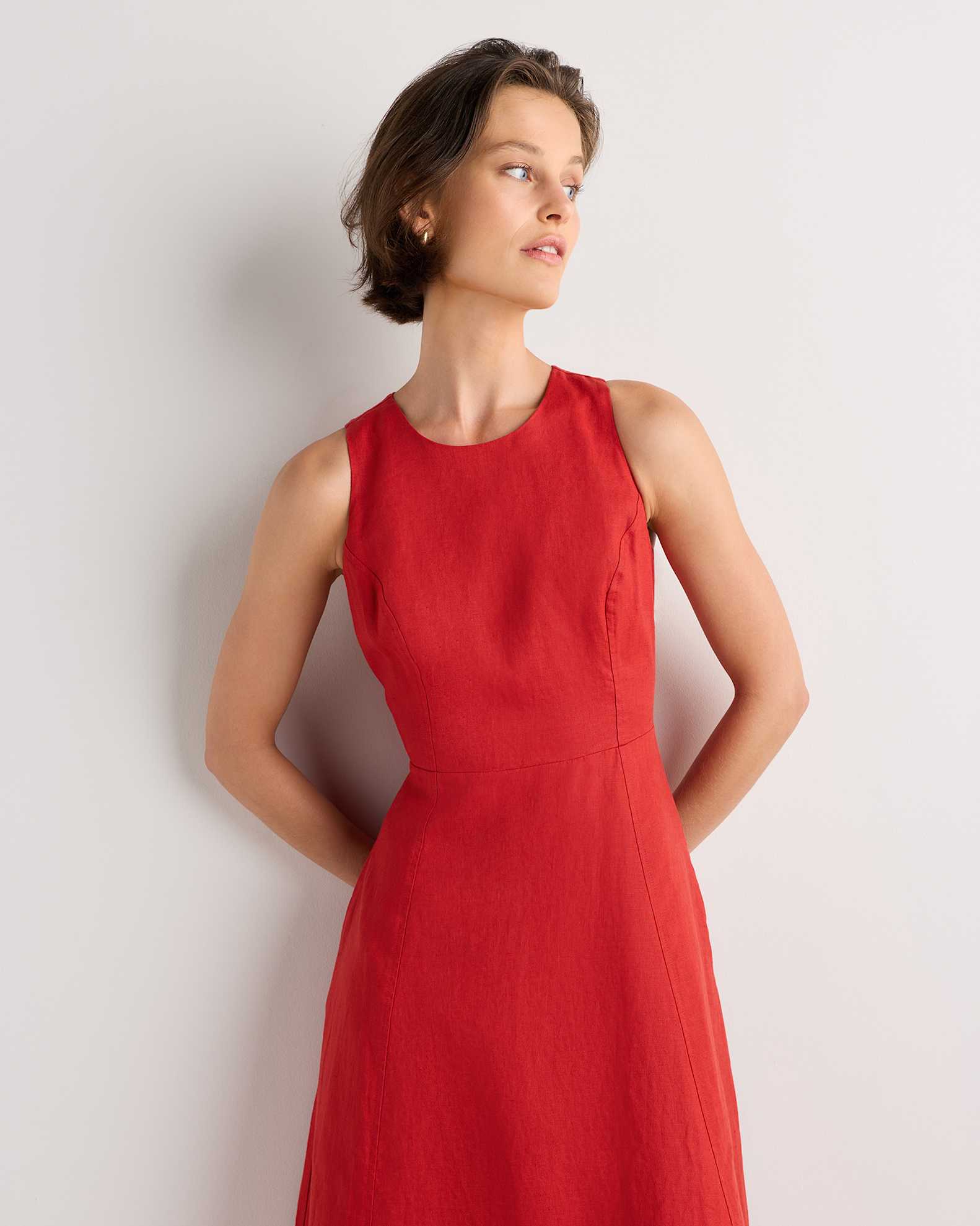 100% European Linen High Neck Dress in Chile 100% European Linen High Neck Dress in Chile