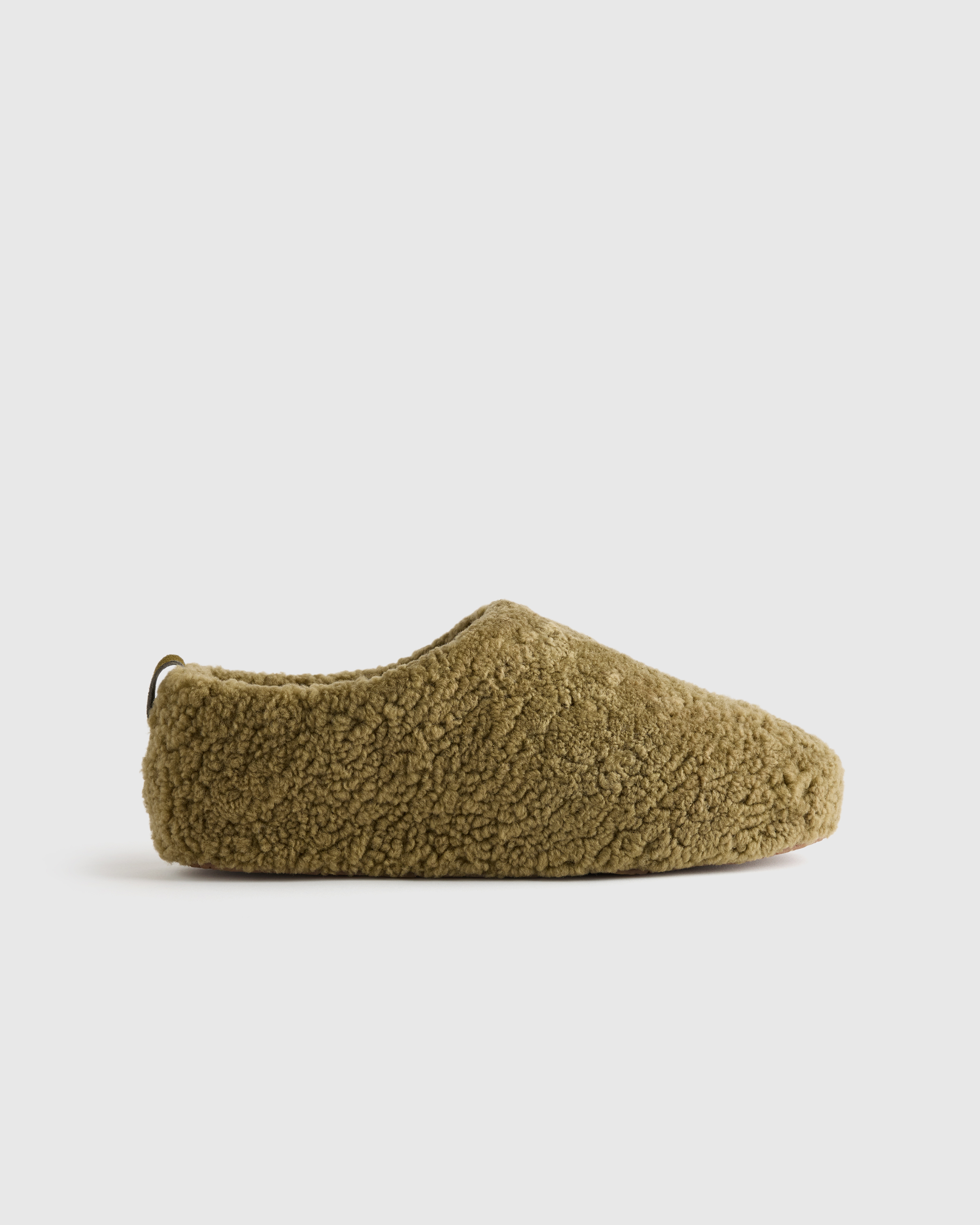 Military Olive Men's Genuine Shearling Lounge Slipper