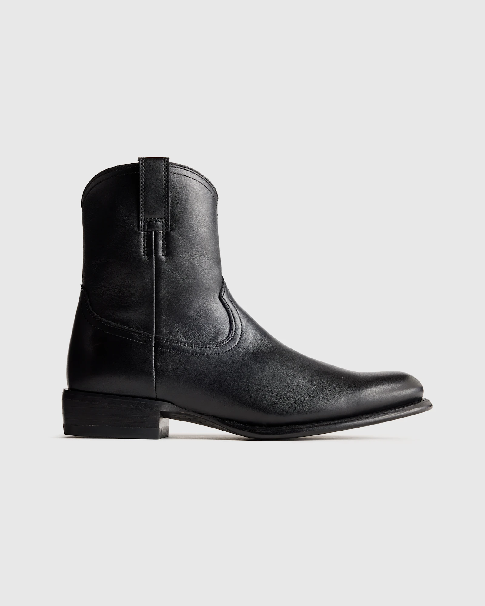 Crafted Leather Western Zip Boot in Dark Chocolate display picture 1