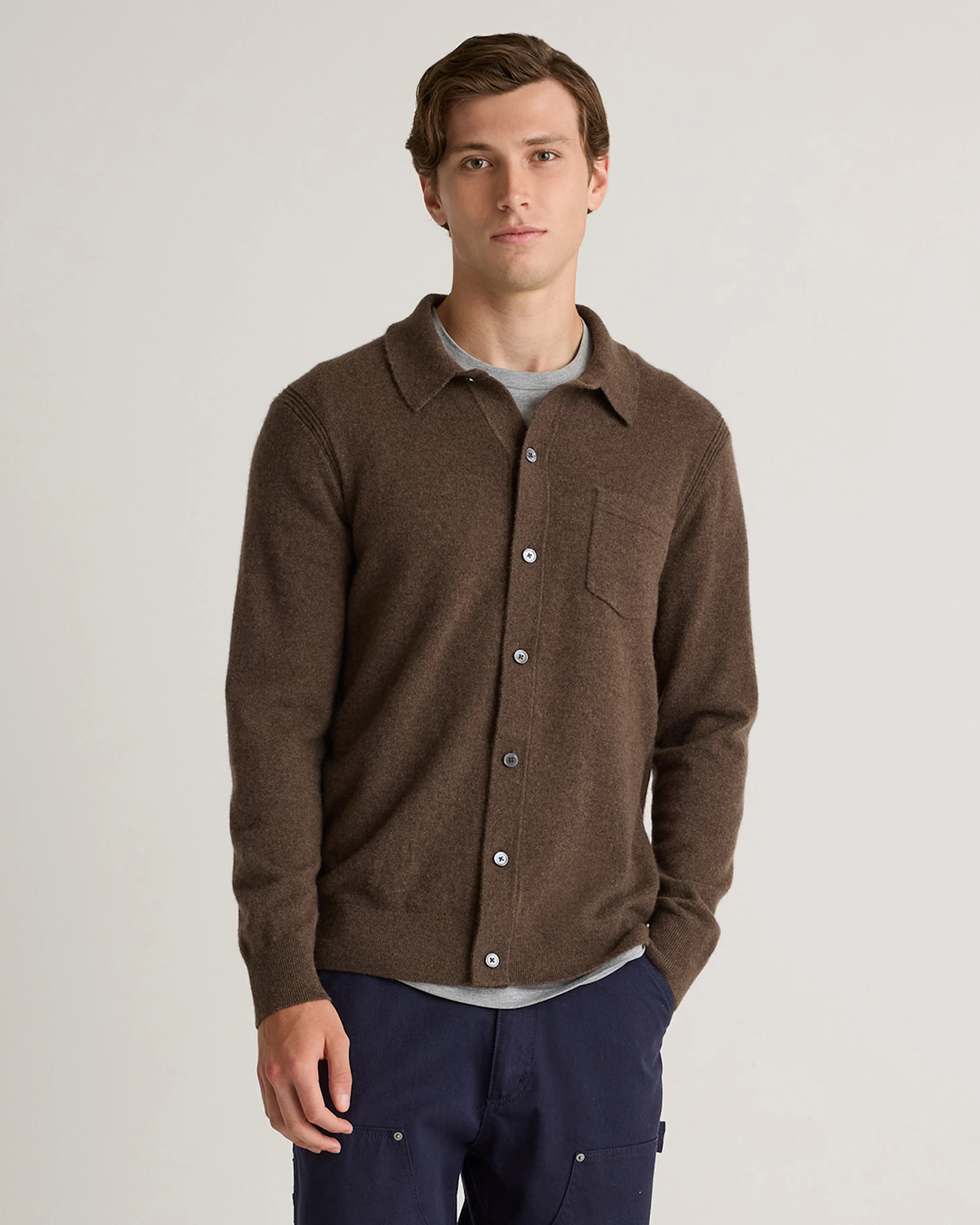 Mongolian Cashmere Button Down Sweater