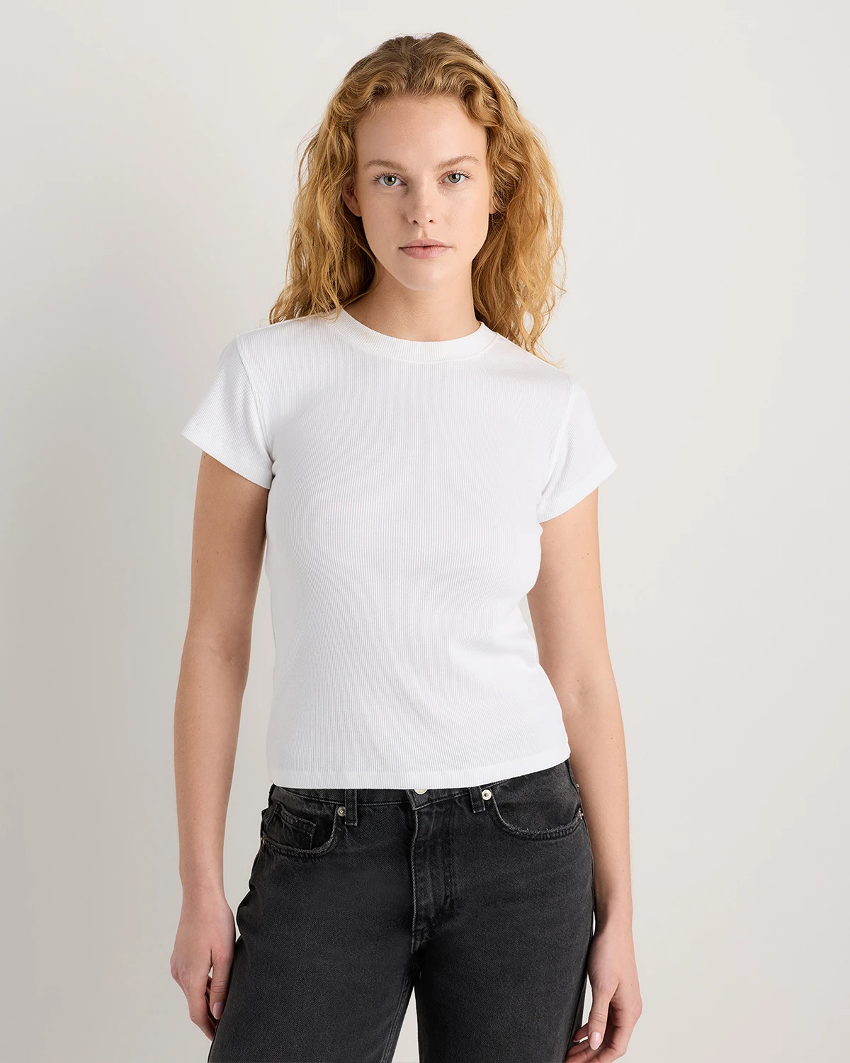 Women's Organic Cotton Micro-Rib Crewneck Tee