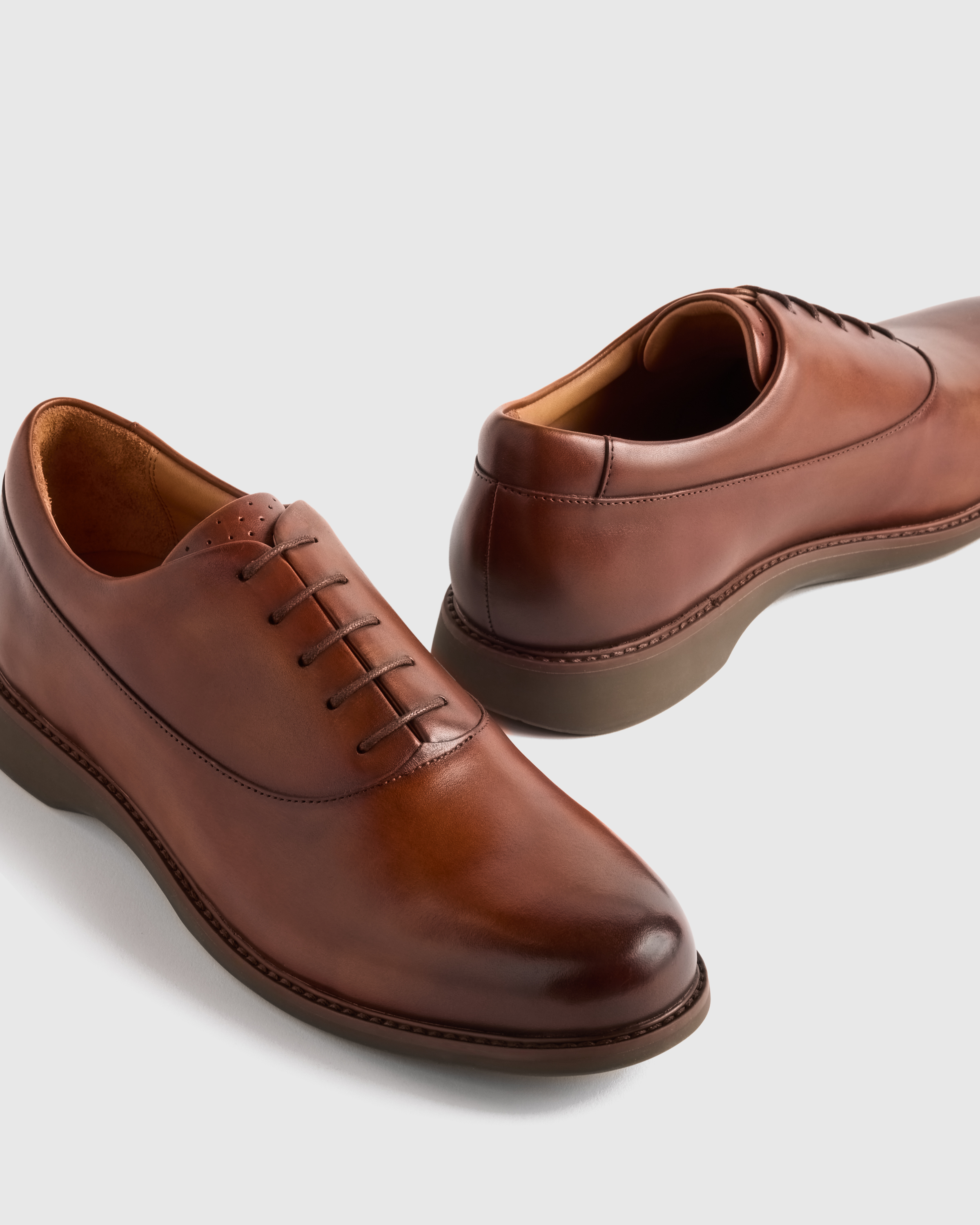 Italian Leather Hybrid Oxford in Brandy