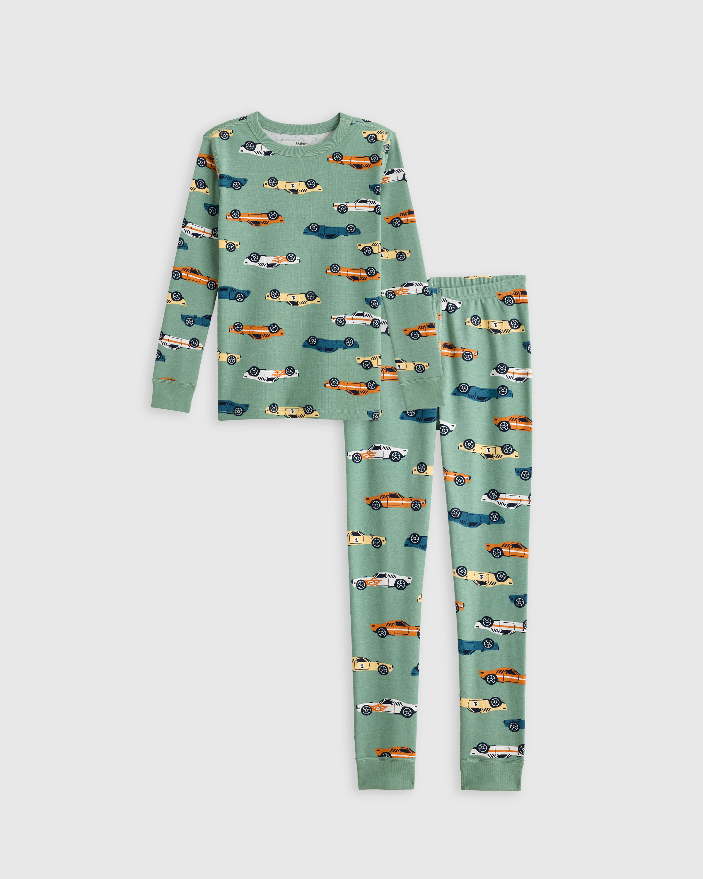 Racecars 100% Organic Cotton Long Sleeve and Pant Pajama Set