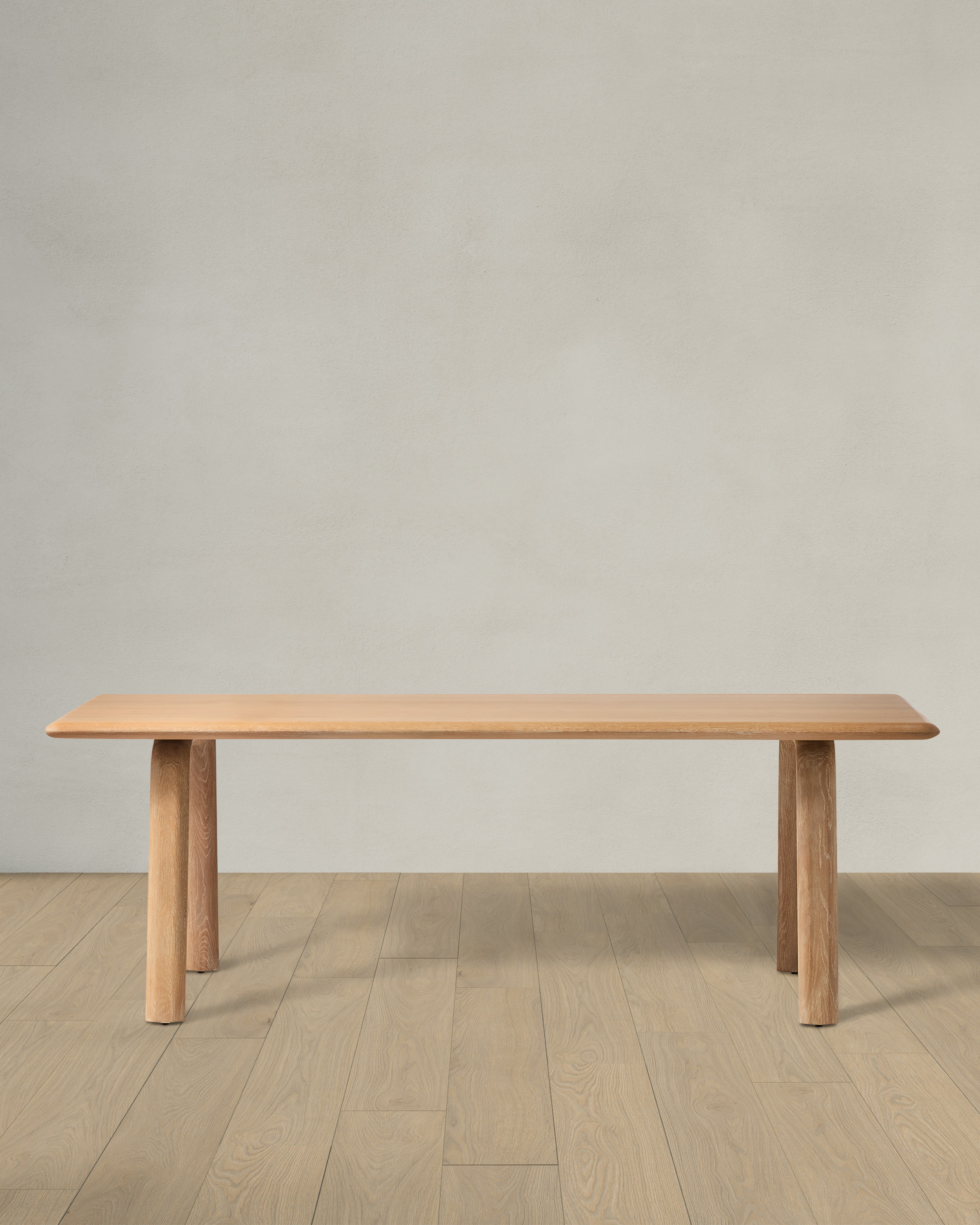 Natural Oak Solid Wood Dining Table with Rounded Legs