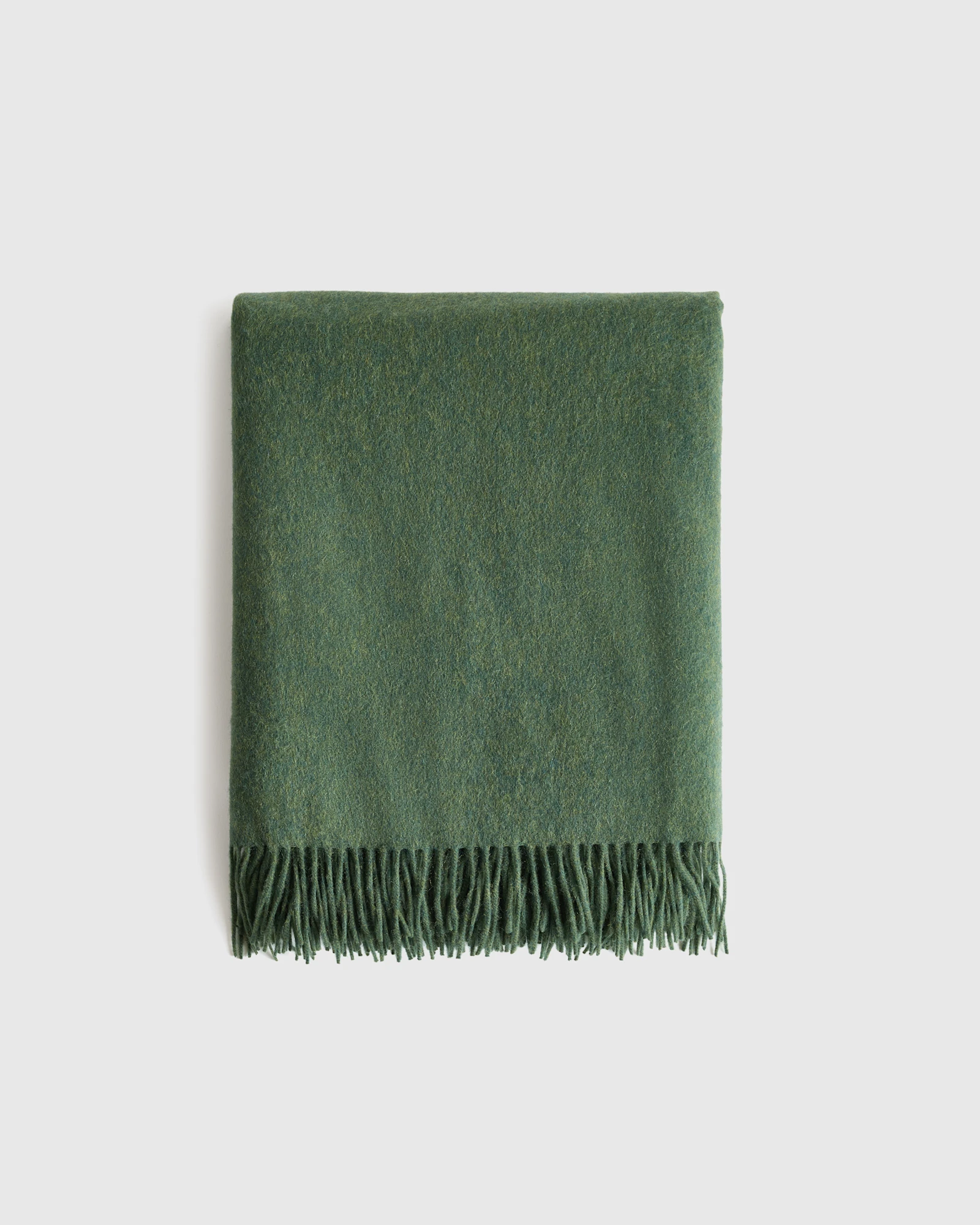 Mongolian Cashmere Throw - Forest Floor Green, 60x80